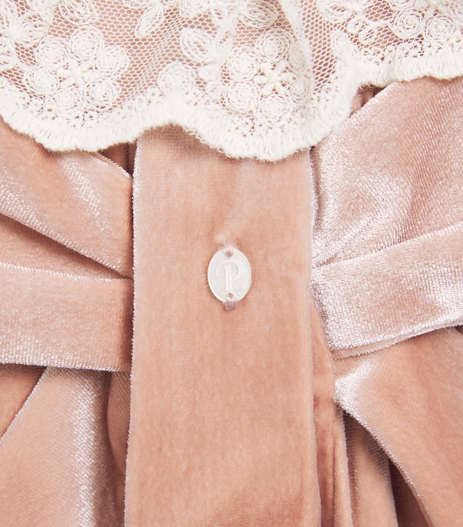 Patachou Velvet Bow Dress (6 Months-4 Years) Pink Image 3