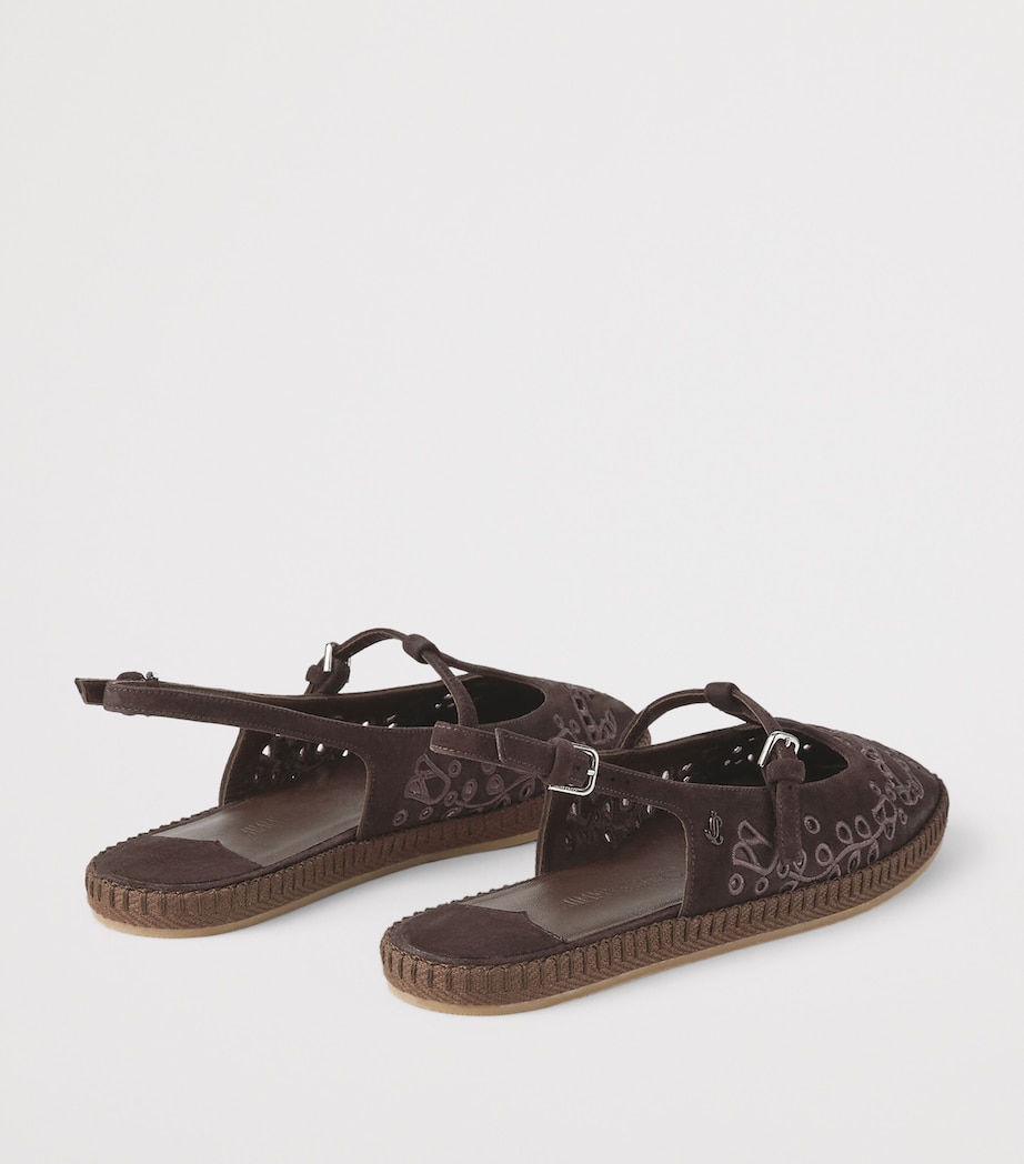 Aimee Suede Slingback Espadrille Flats CHOCOLATE Image 4