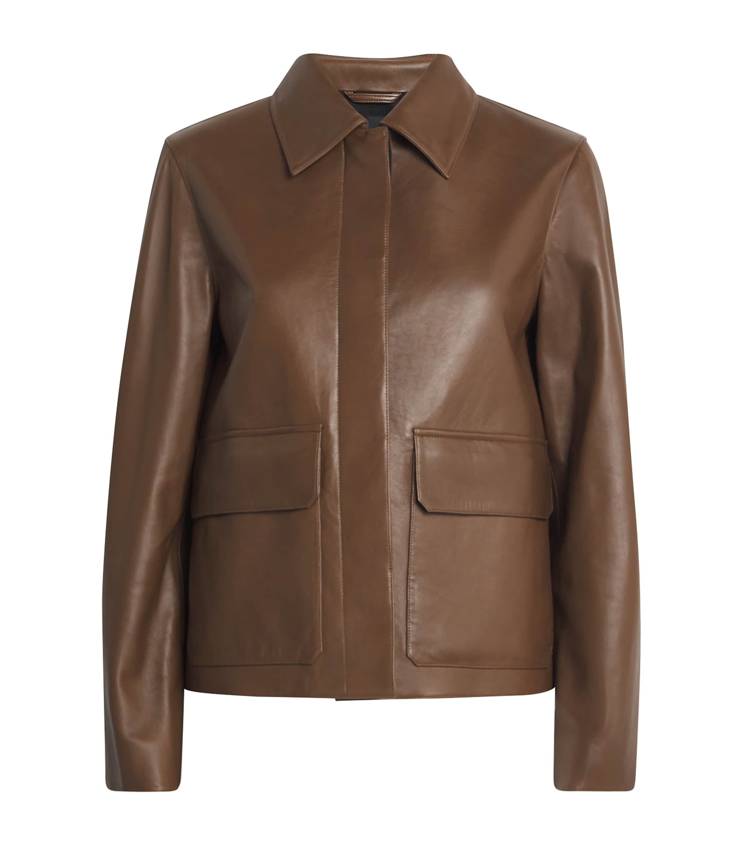 Theory Leather Boxy Jacket | Harrods US