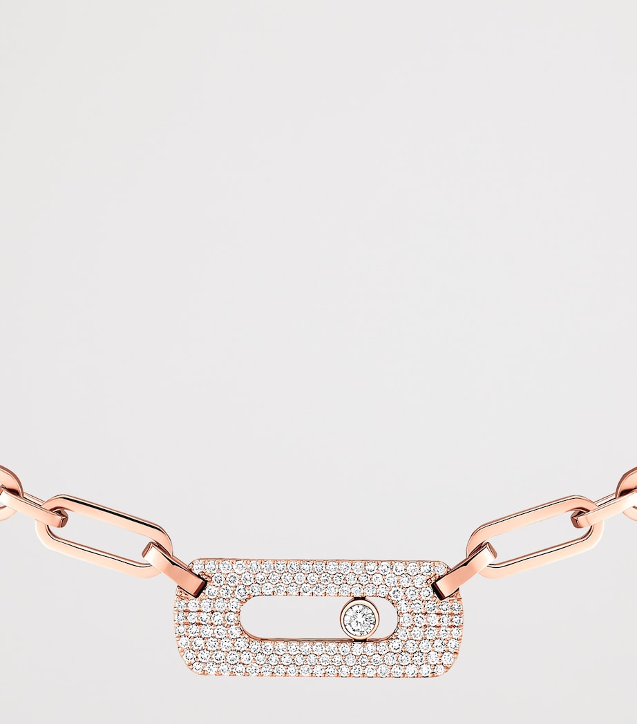 Messika Move Link Pink Gold and Diamond Necklace (0.78ct) Pink Gold Image 3