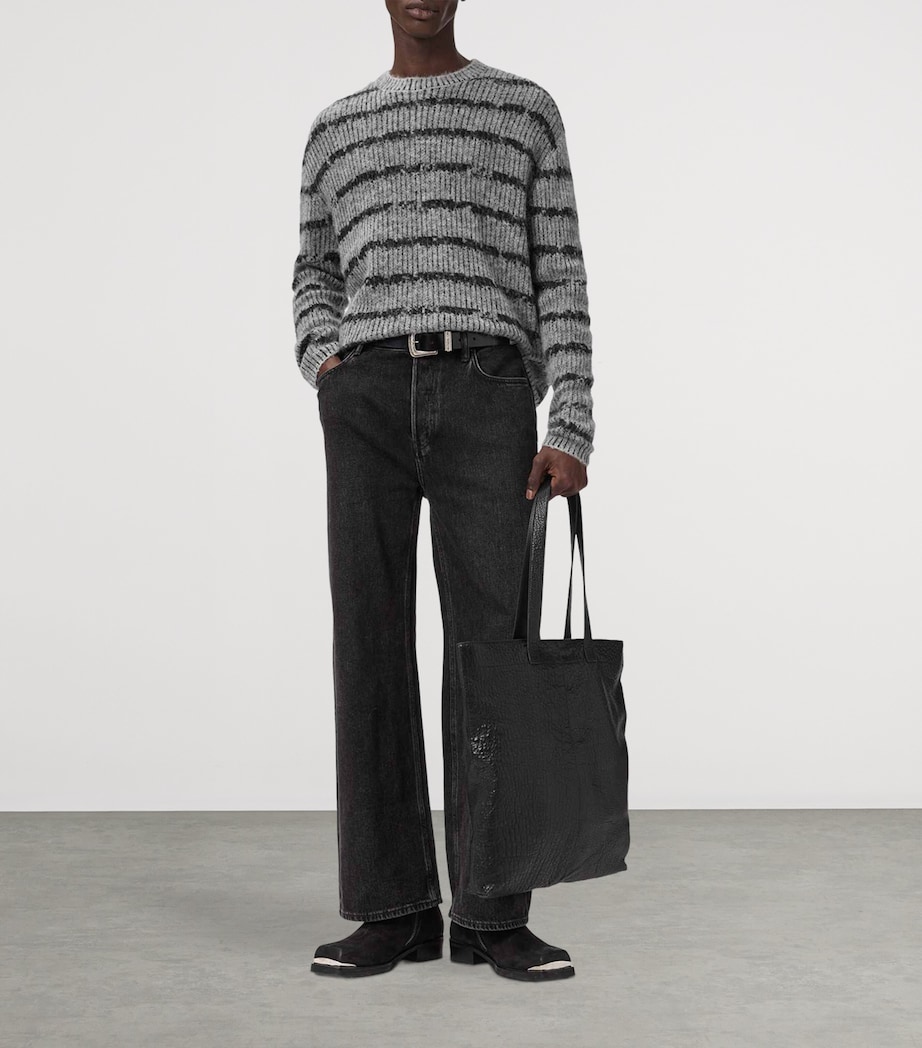 Stripe Dissolved Sweater GREY/BLACK Image 3