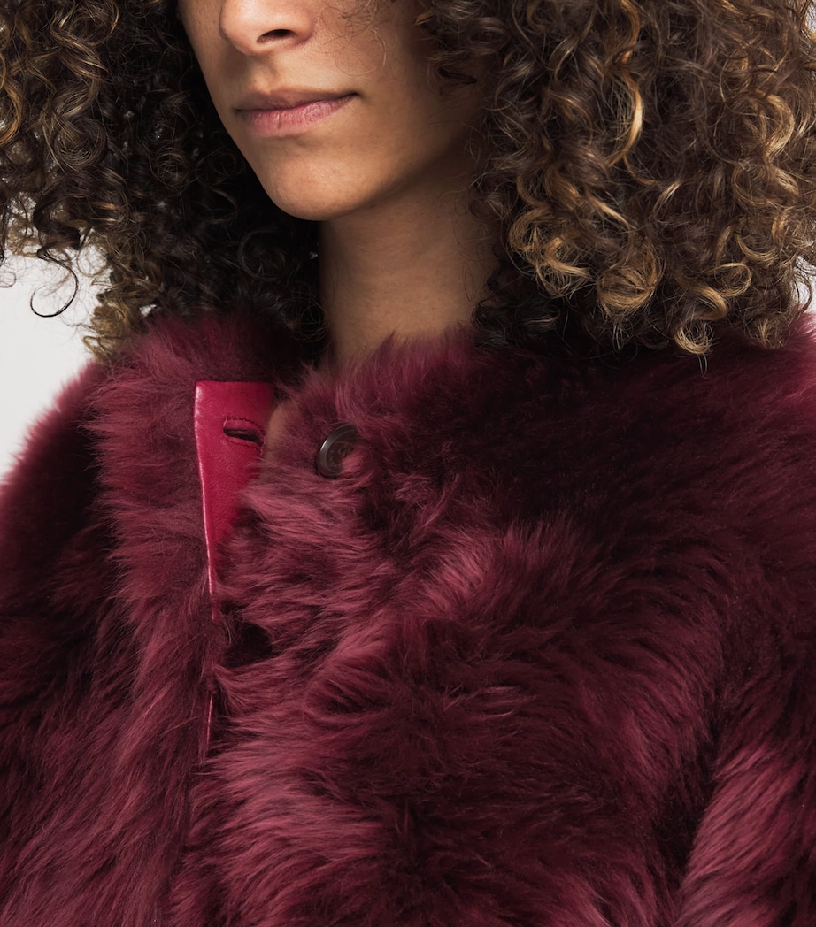 Shearling Natasha Jacket CRANBERRY Image 6