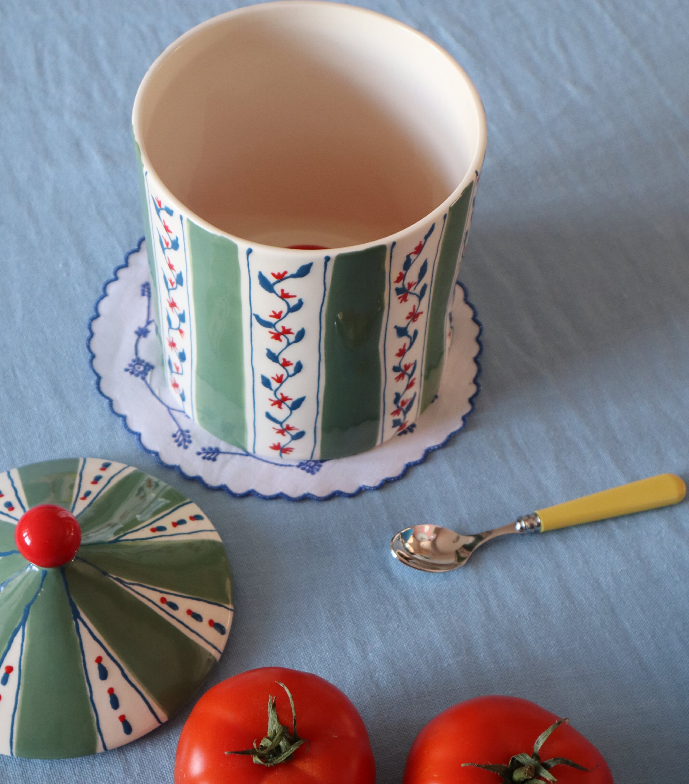 Earthenware Flower Storage Jar (23cm) KHAKI Image 2