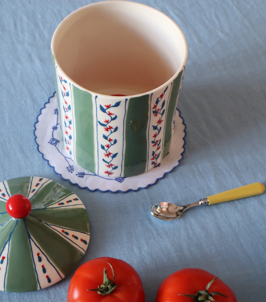 Earthenware Flower Storage Jar (23cm) KHAKI Image 2