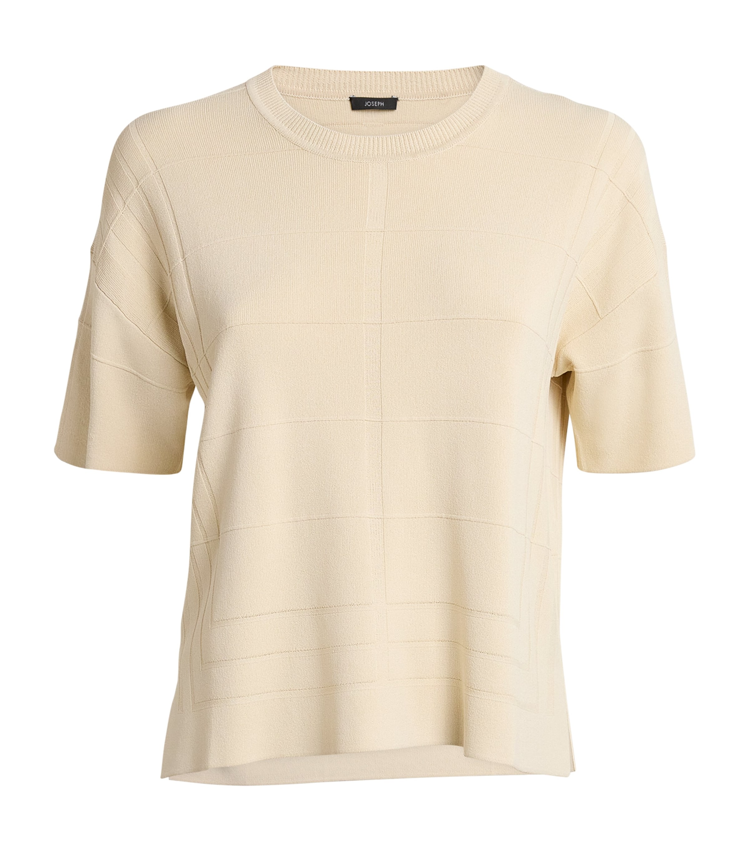 Joseph Grid Knit T-shirt In Neutral