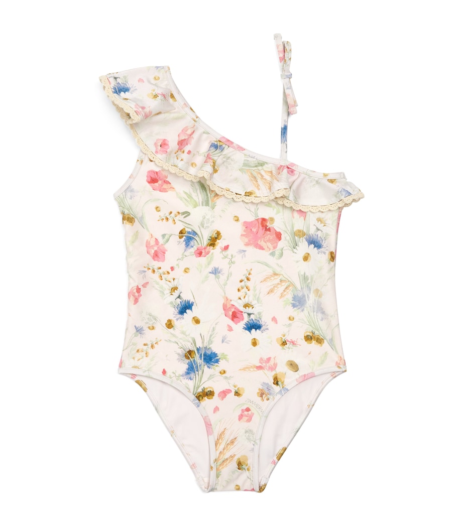 Lucky Kids Frill Swimsuit (2-12 Years) CREAM BOUQUET FLORAL Image 1