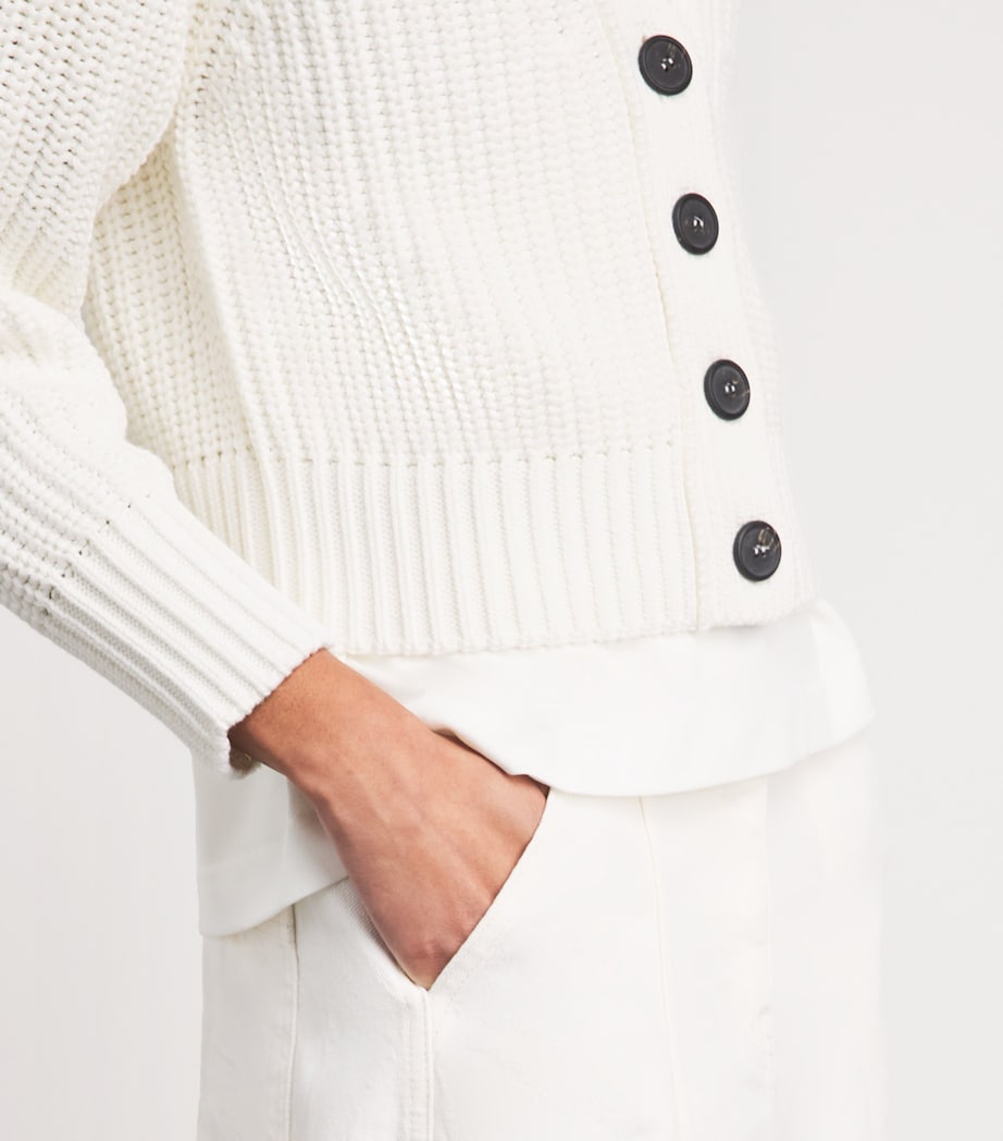ME+EM Womens Organic Cotton Weekend Cardigan Soft White Image 3