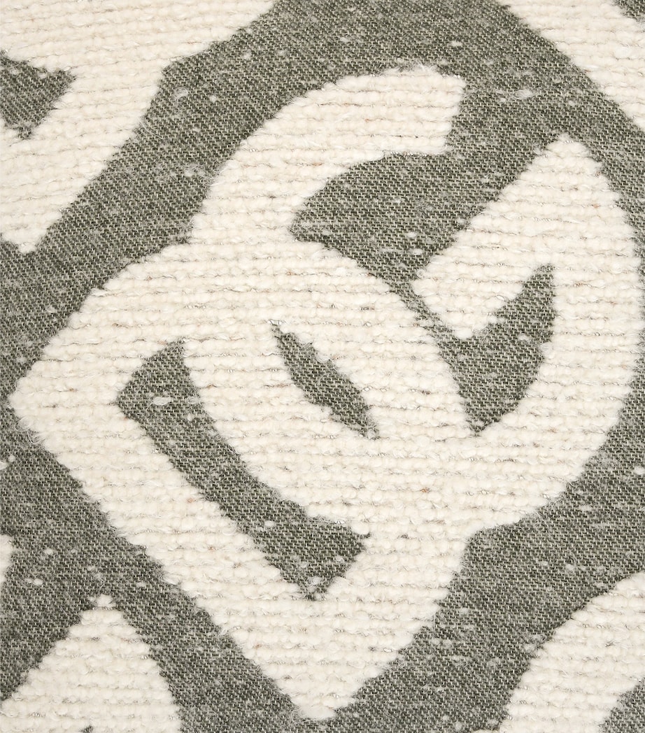 Wool-Silk-Cashmere Logo Cushion (50cm x 50cm) U0020-VERDE Image 4