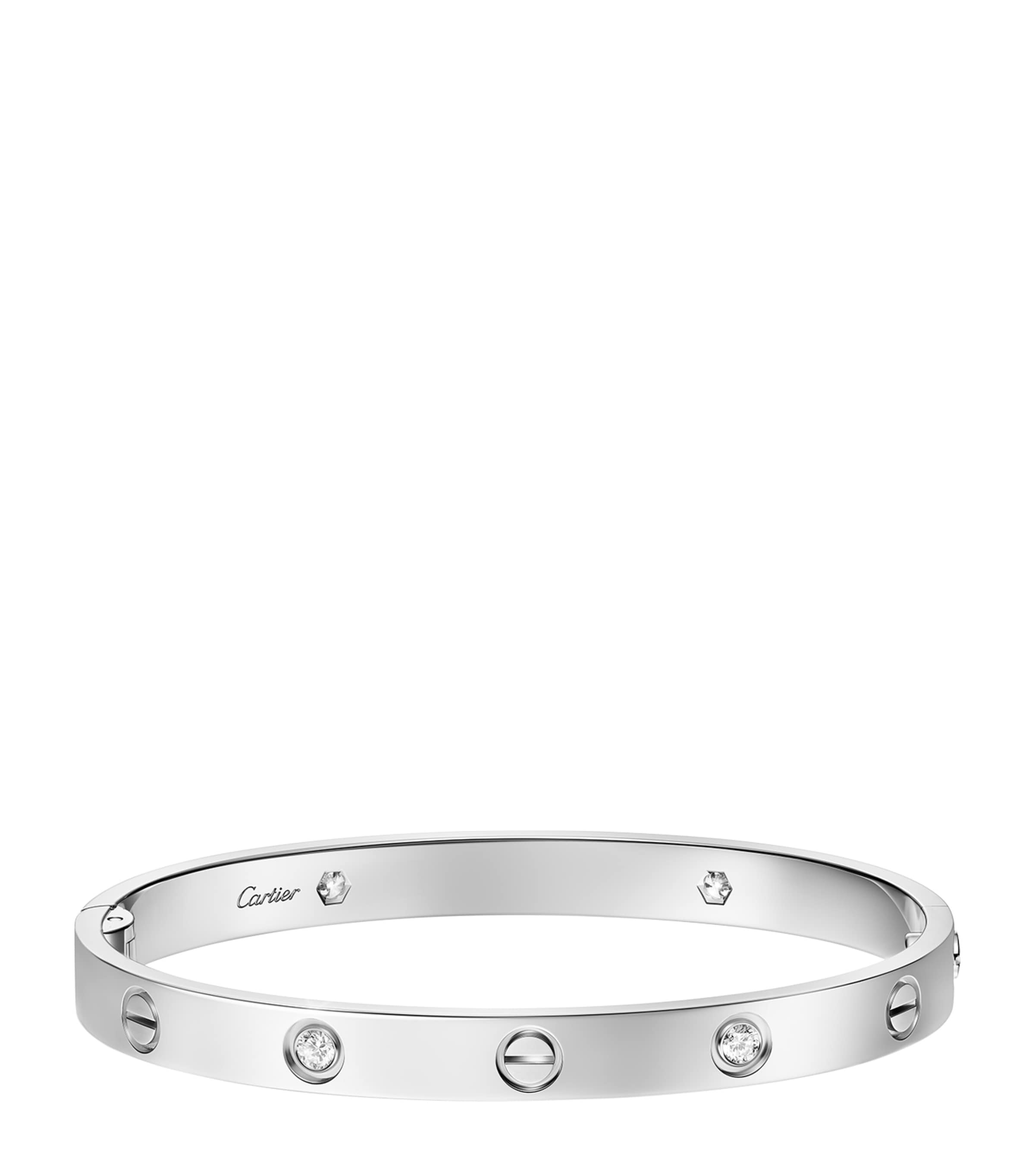 Cartier LOVE Classic White Gold 4-Diamond Bracelet - Single-Screw Closure White Gold