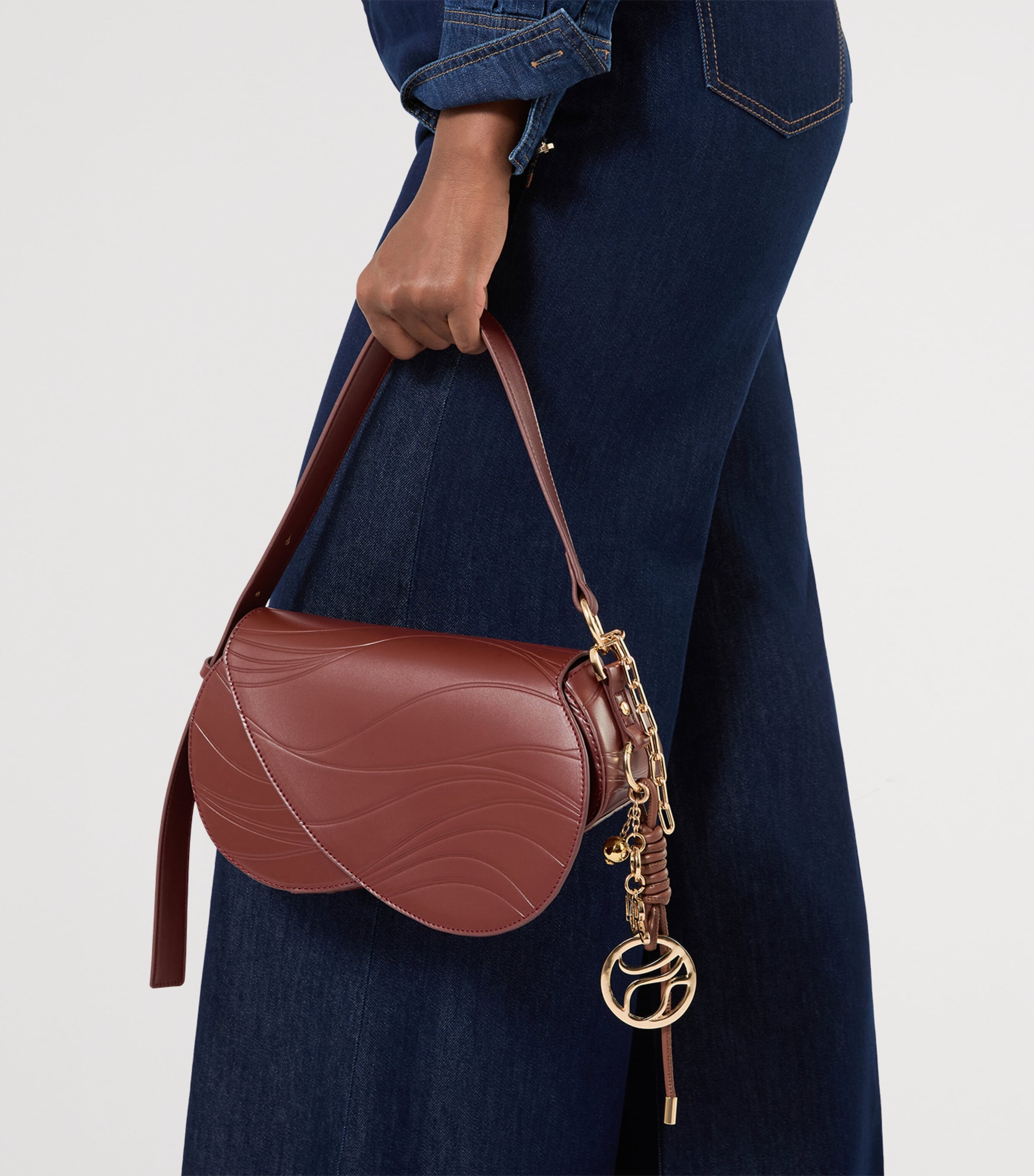 Marina Rinaldi Faux Leather Shoulder Bag Brick Red Image 4