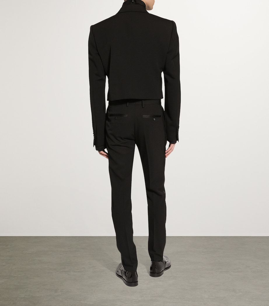 Double-Layer Double-Breasted Blazer N0000-BLACK Image 5