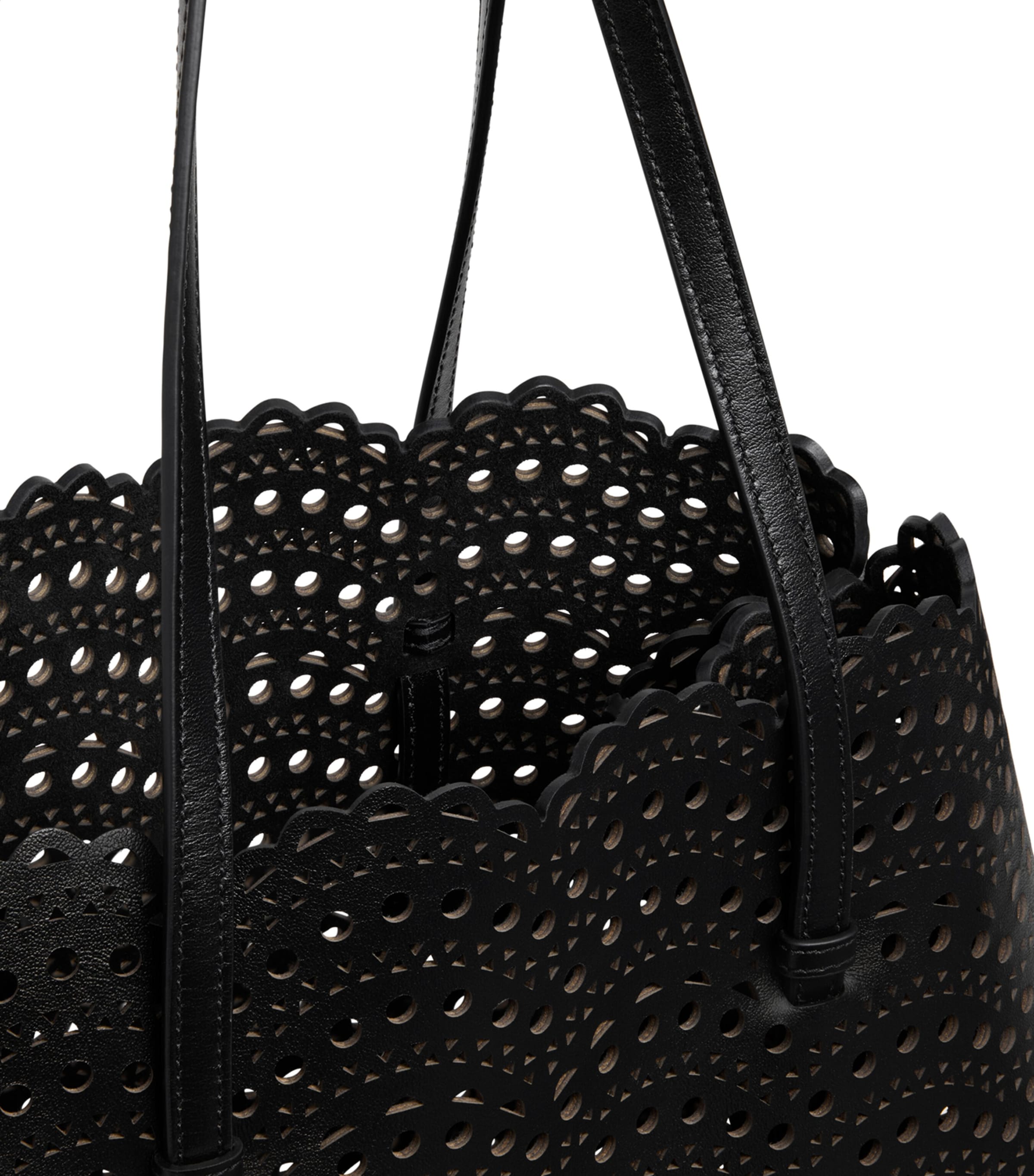 Alaïa Leather Mina Vienne Top Handle Bag Black Image 3