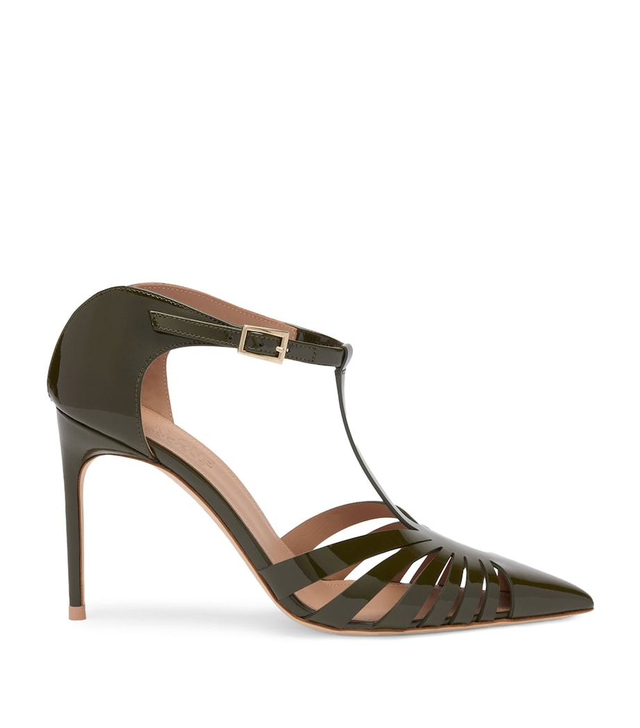 Malone Souliers Patent Leather Jennifer Heeled Sandals 90 Olive Image 1