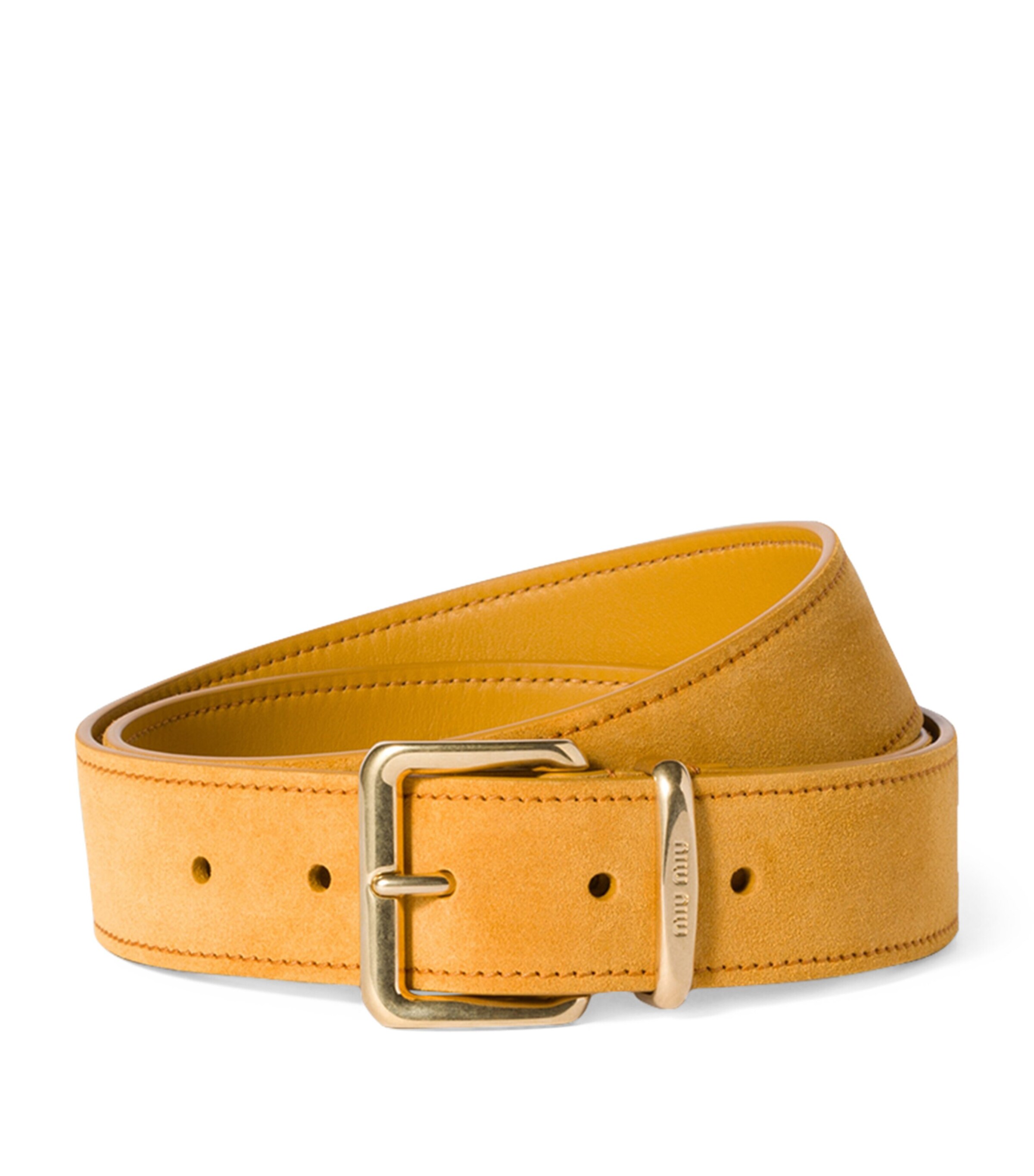 【関税&送料込】Miu Miu Camel Suede Belt Miu Miu Women's' Suede Belt in Brown | LN-CC®