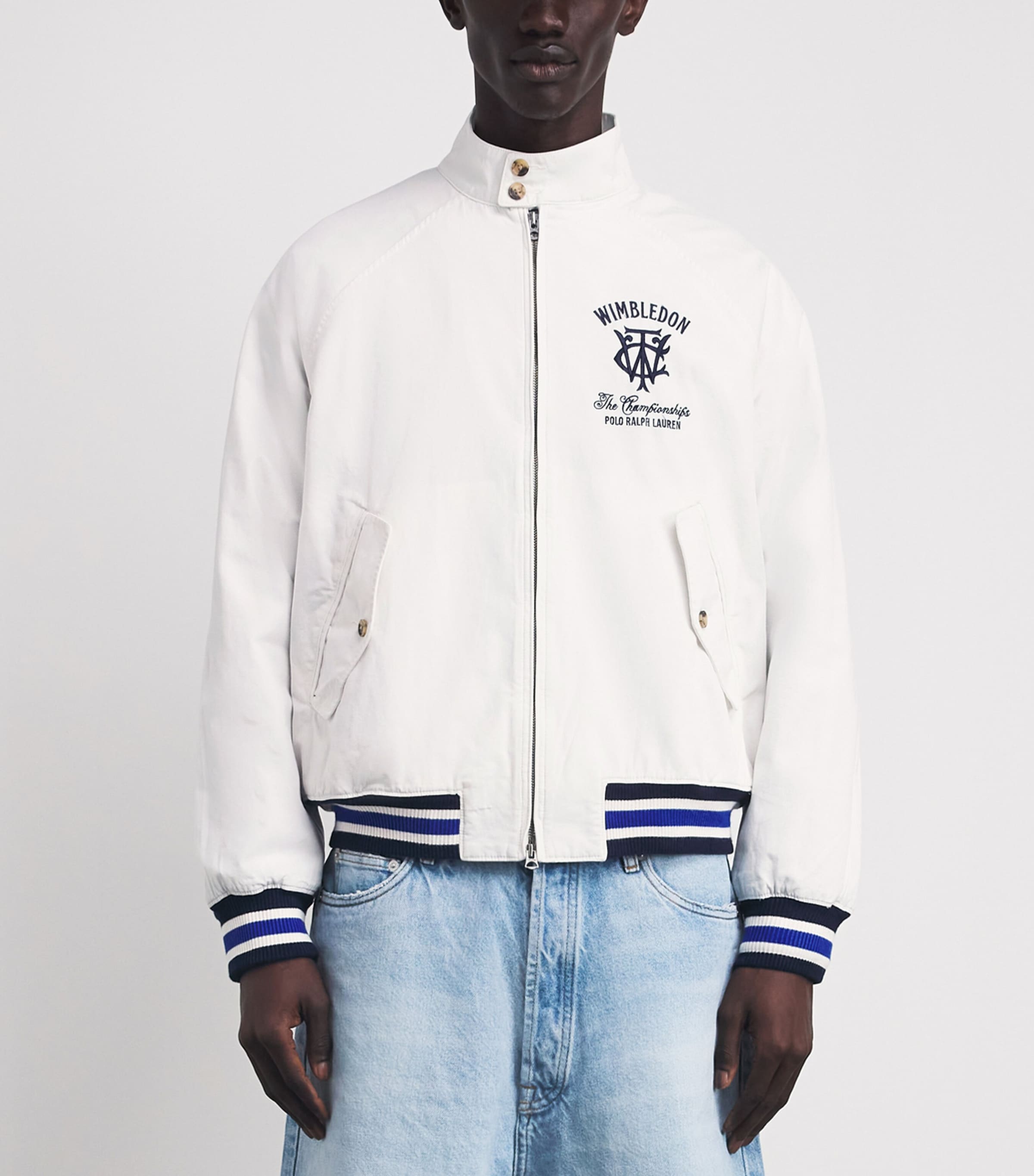 RLX Ralph Lauren White x Wimbledon Twill Windbreaker Jacket