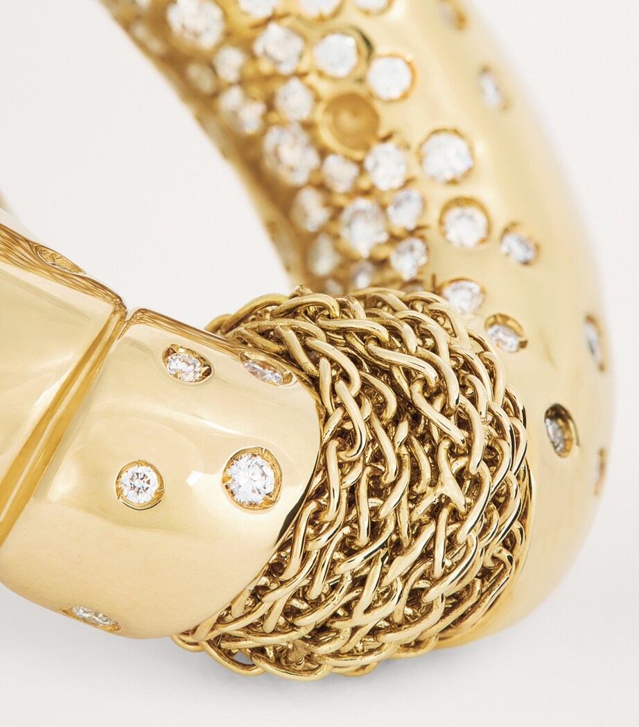 Tabayer Yellow Gold and Diamond Oera Hoop Earrings Yellow Gold Image 5