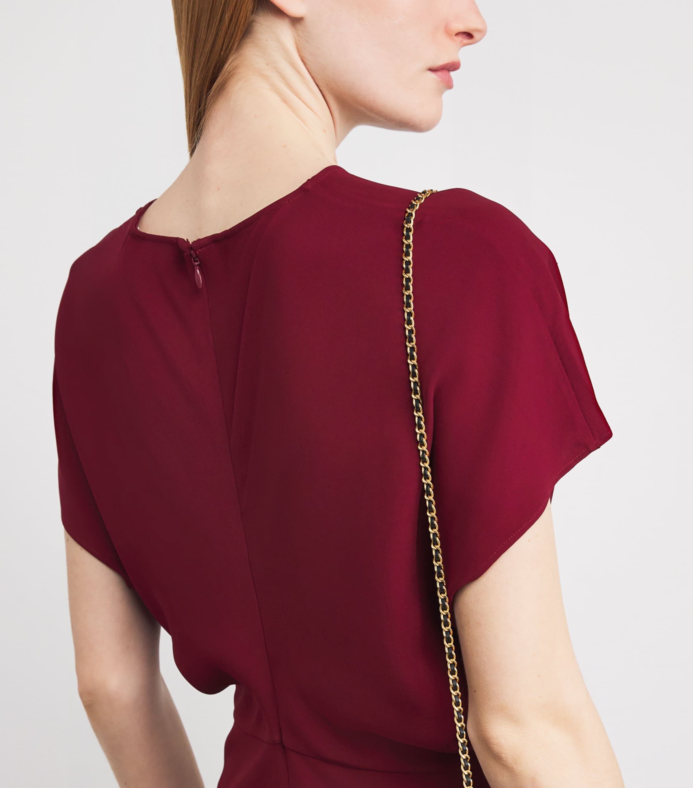 Crepe Zadig Maxi Dress BURGUNDY Image 6