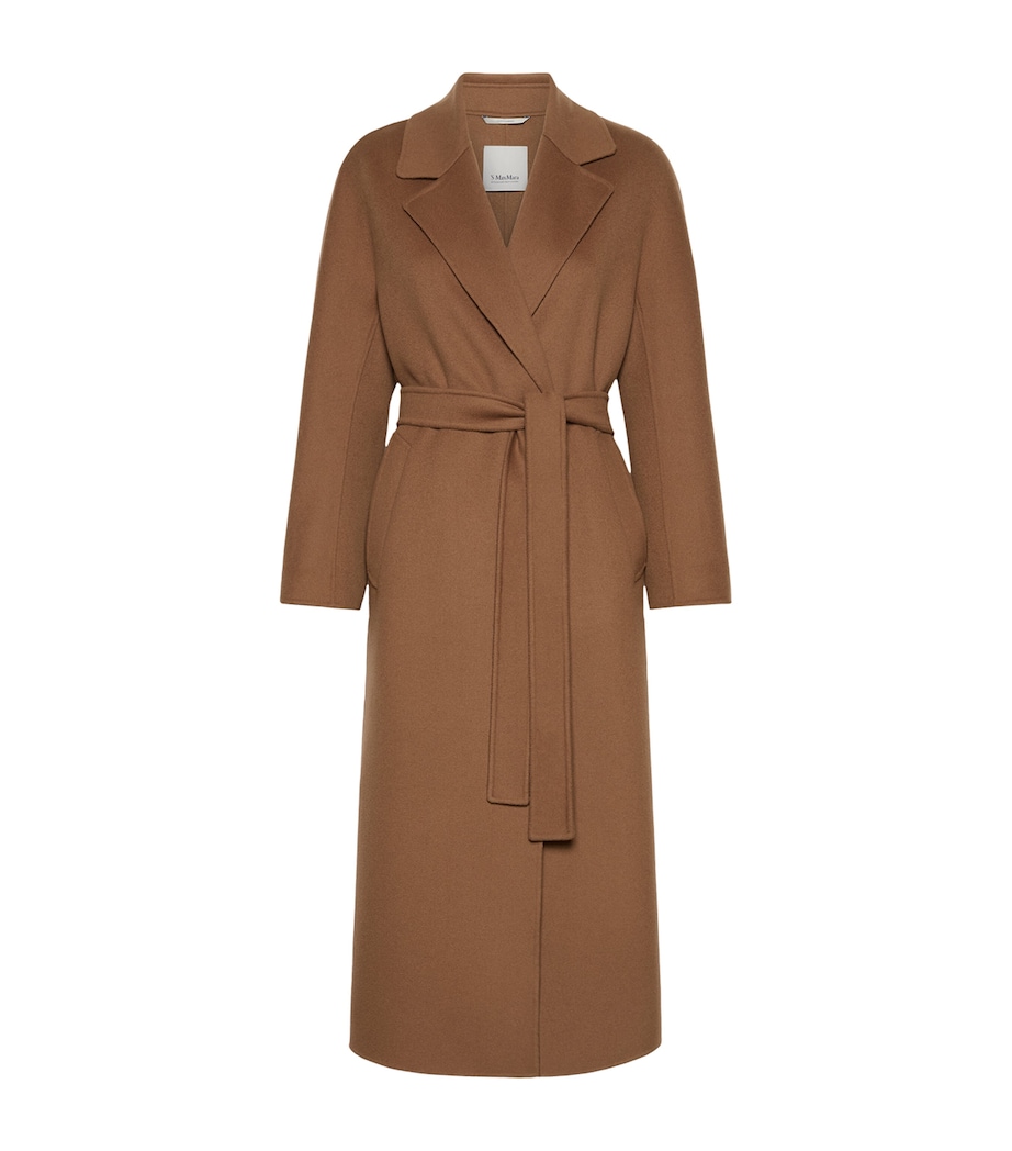 Max Mara Womens Virgin Wool Wrap Coat Hazelnut Brown Image 1