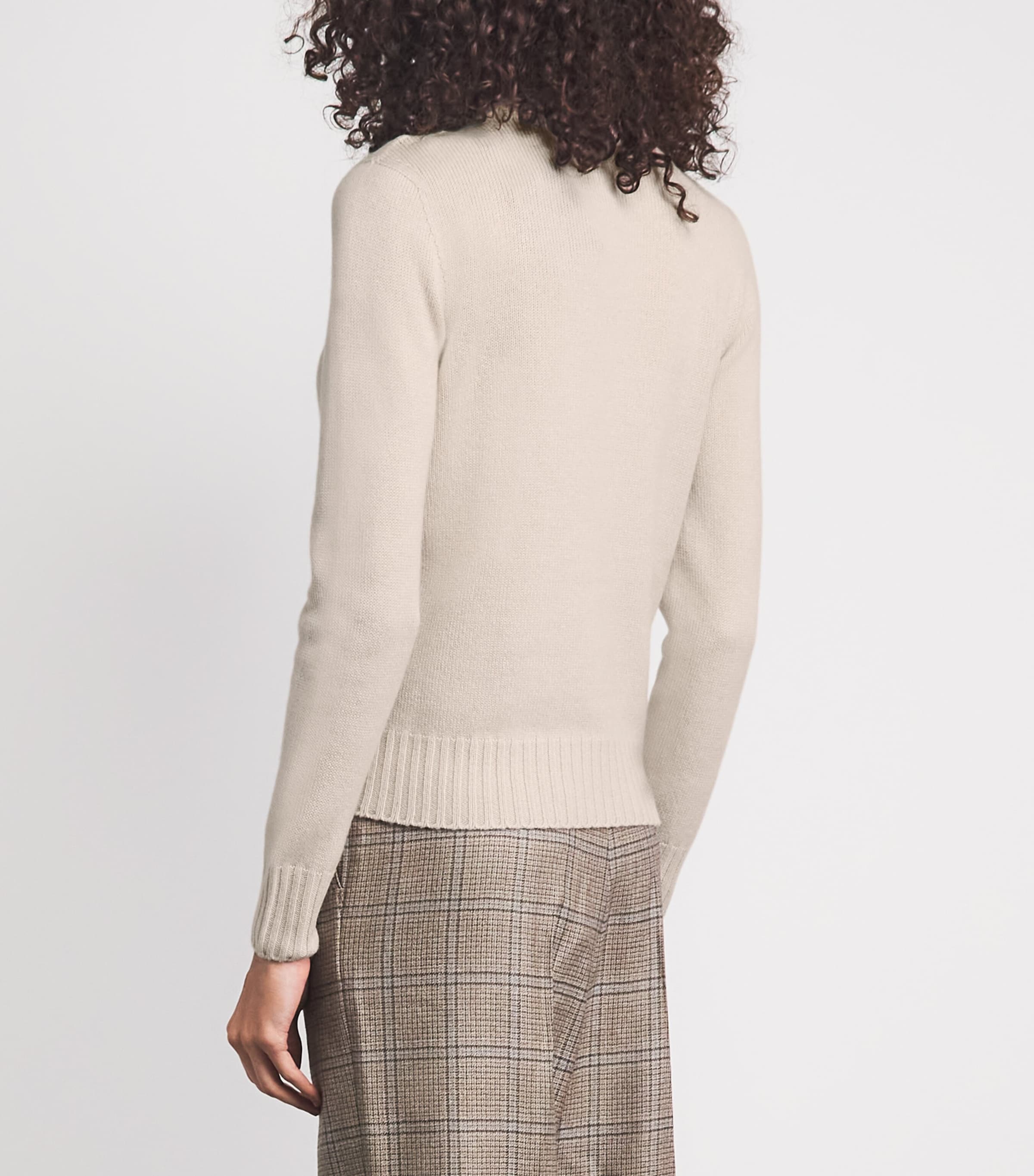 Agnona Womens Cashmere Lipstick Sweater Beige Greige Image 5