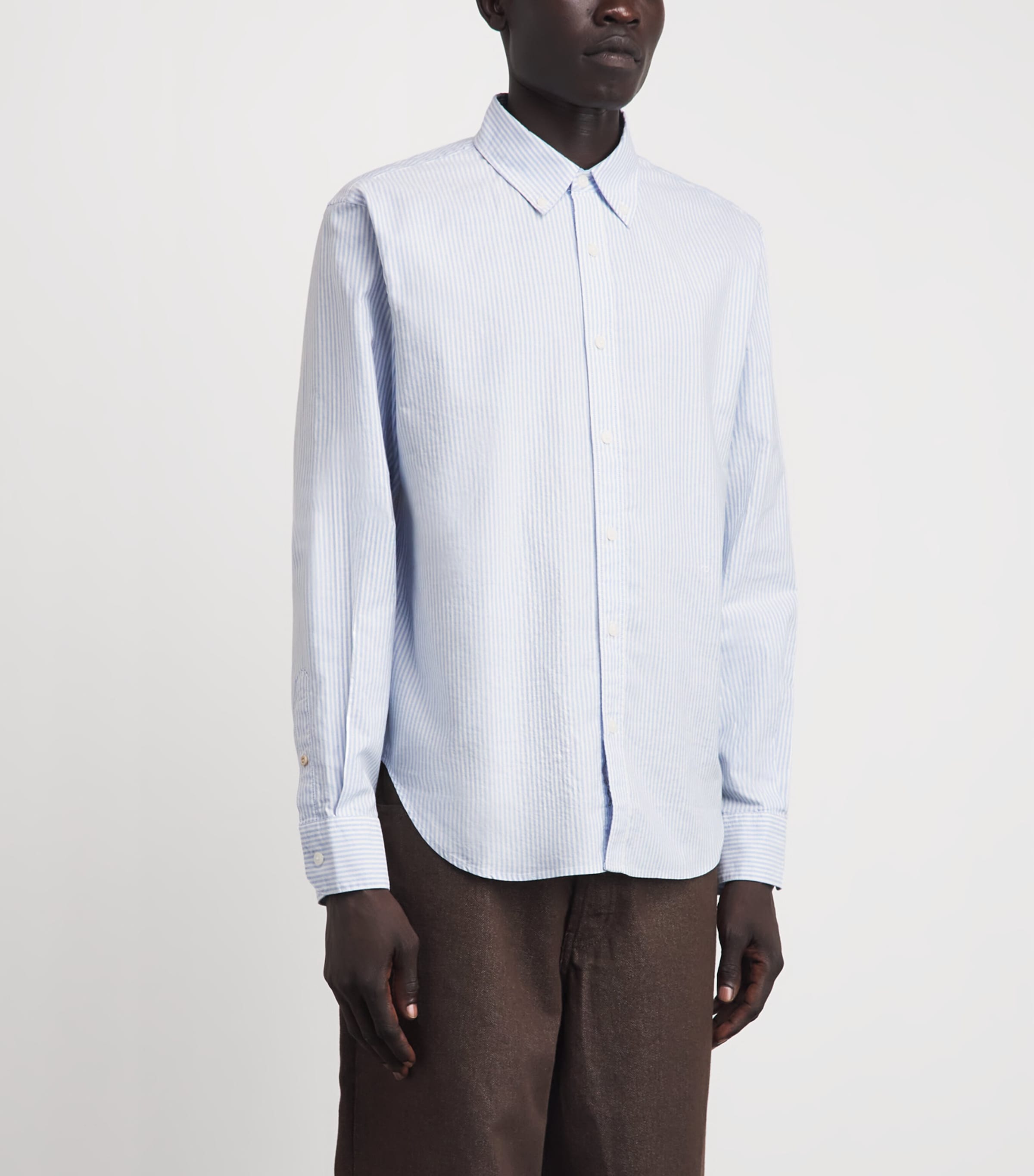Rag & Bone Mens Cotton Stripe Shirt White Image 4