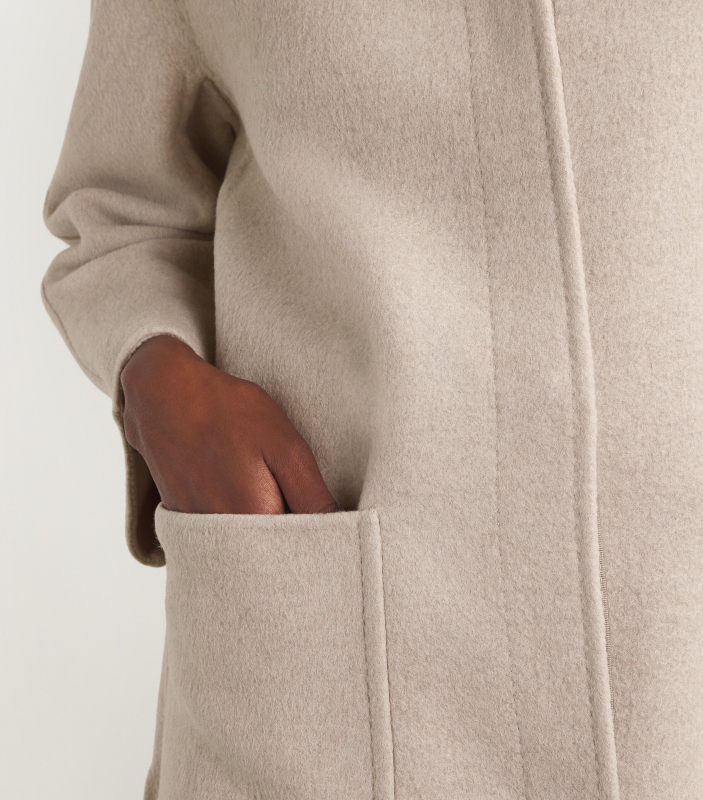 Max Mara Womens Cashmere Collarless Coat Beige Image 6