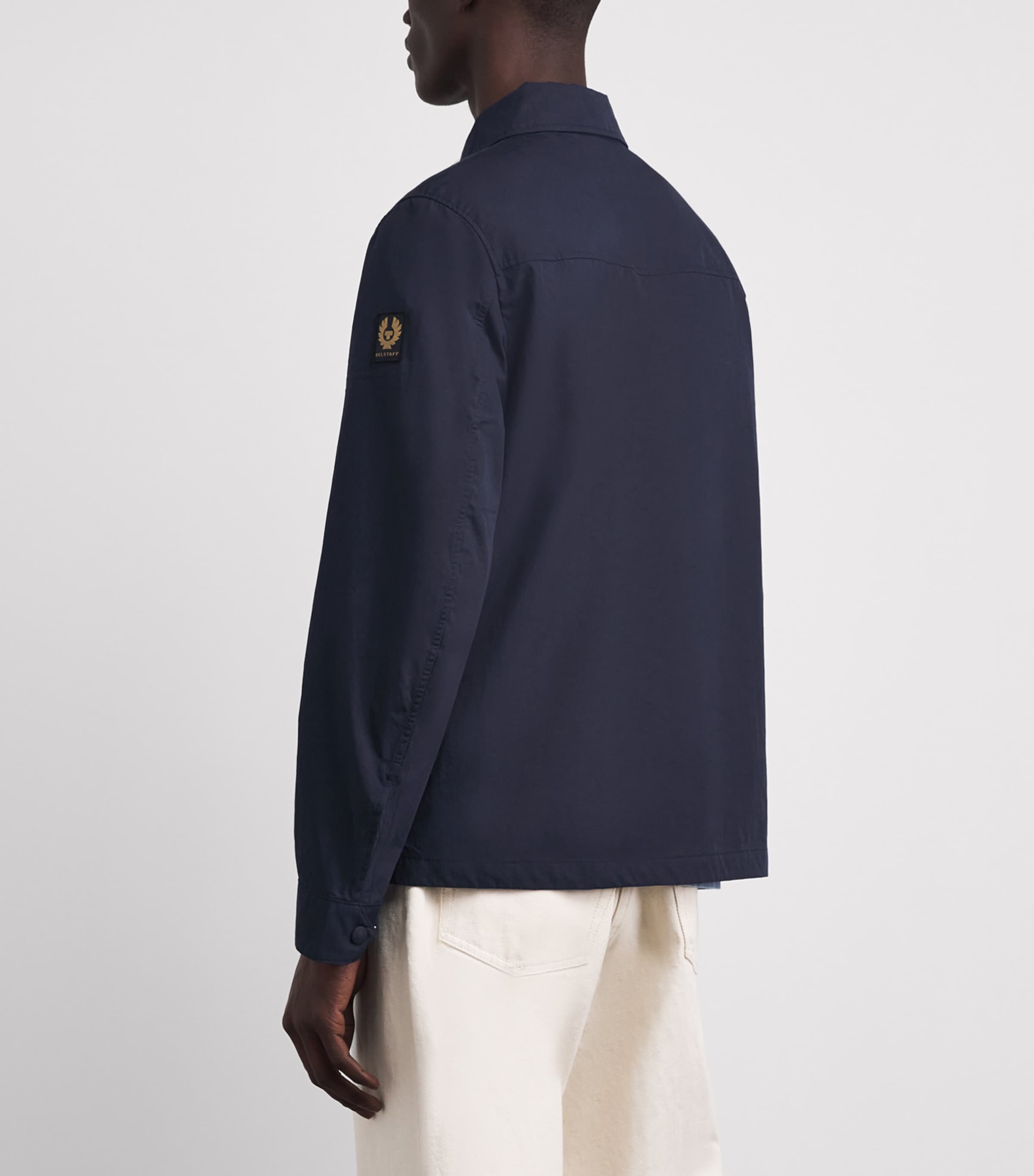 Belstaff Mens Cotton-Blend Cargo Overshirt Dark Inkdkink Image 5