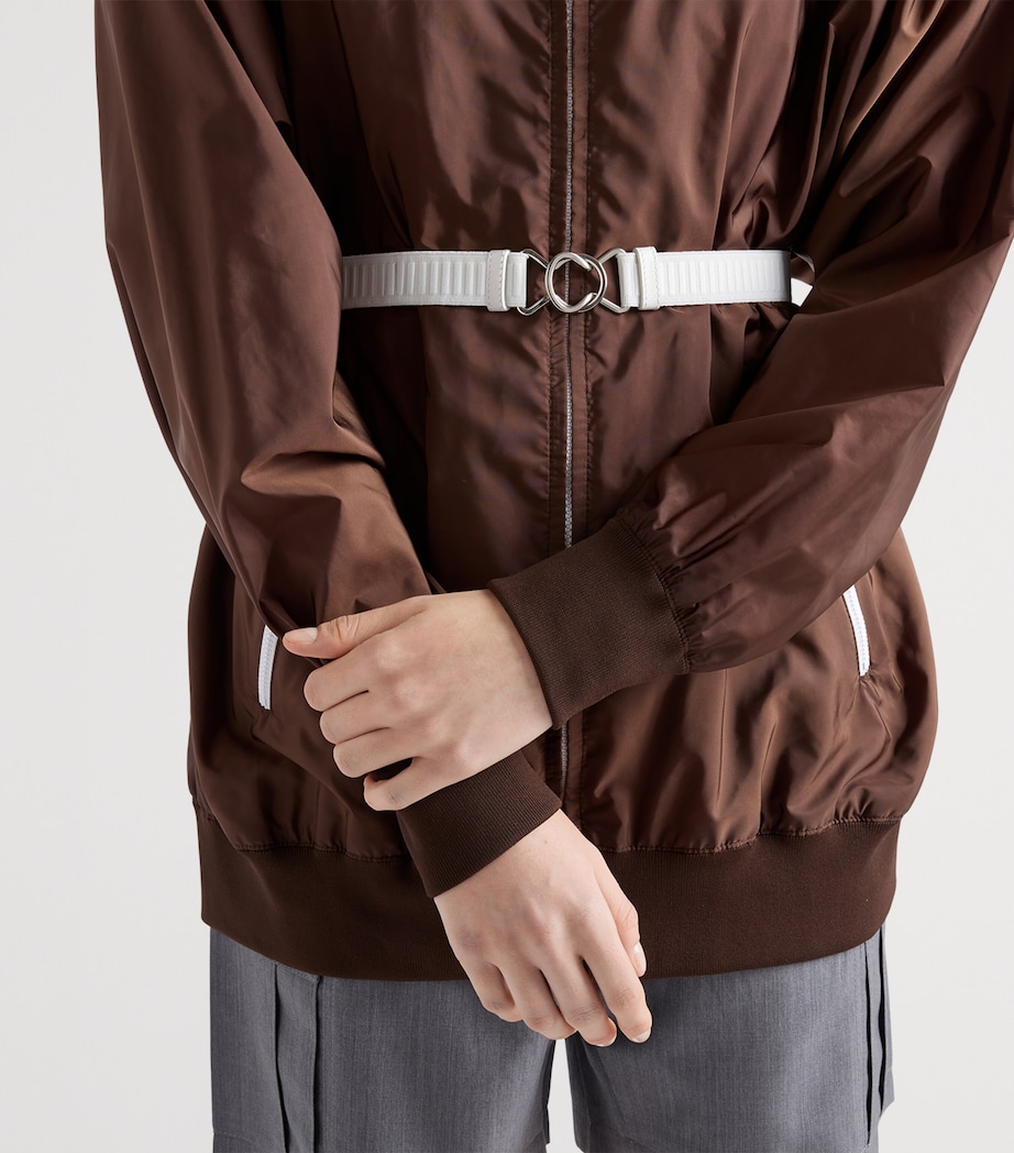 Prada Womens Re-Nylon Belted Raincoat Brown Image 4