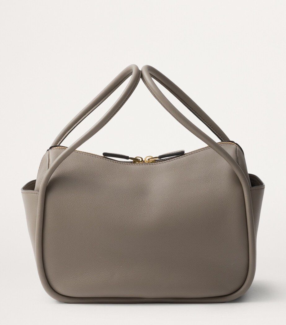 Leather Triangle Top-Handle Bag F03AN Image 4