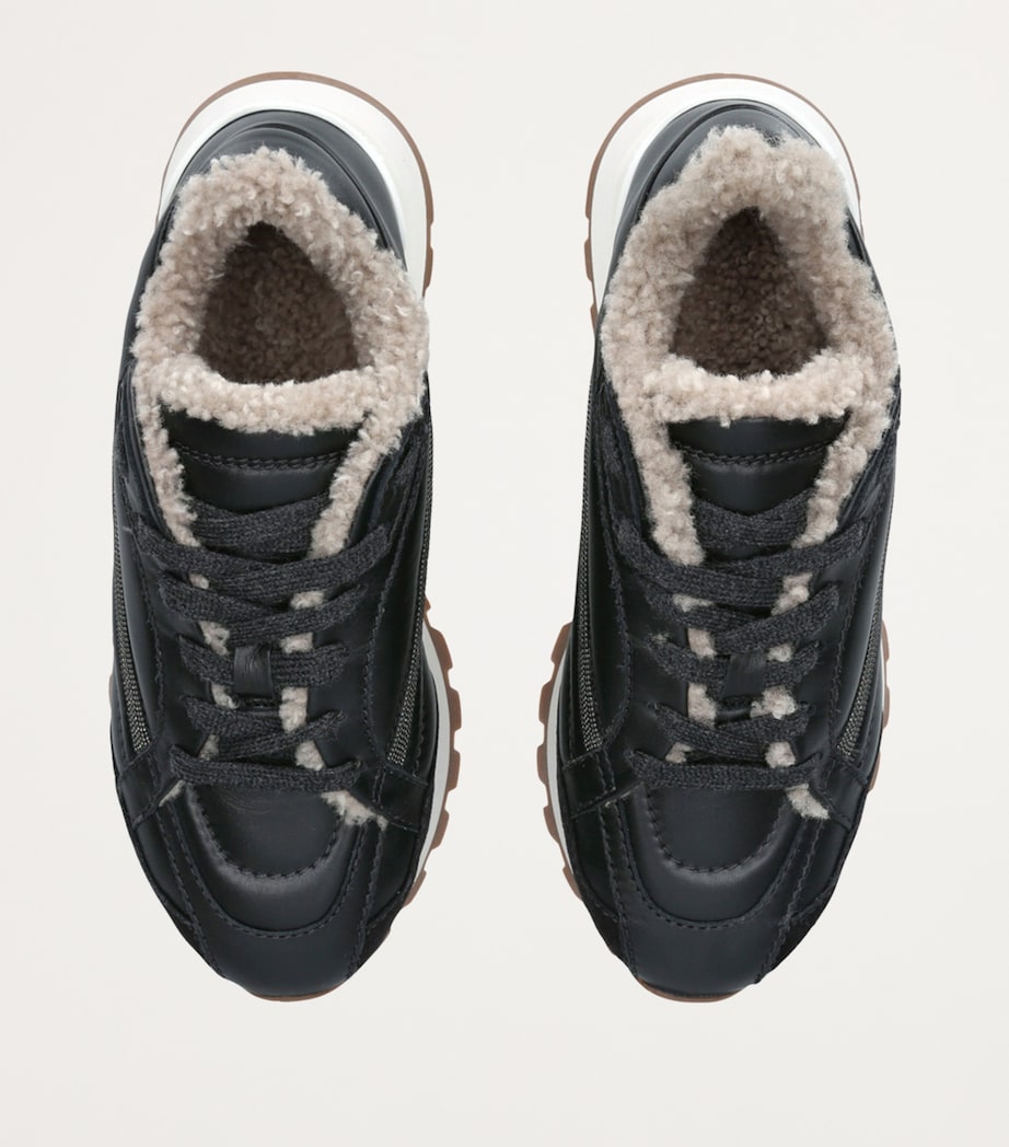 Shearling-Lined Sneakers BLACK Image 4