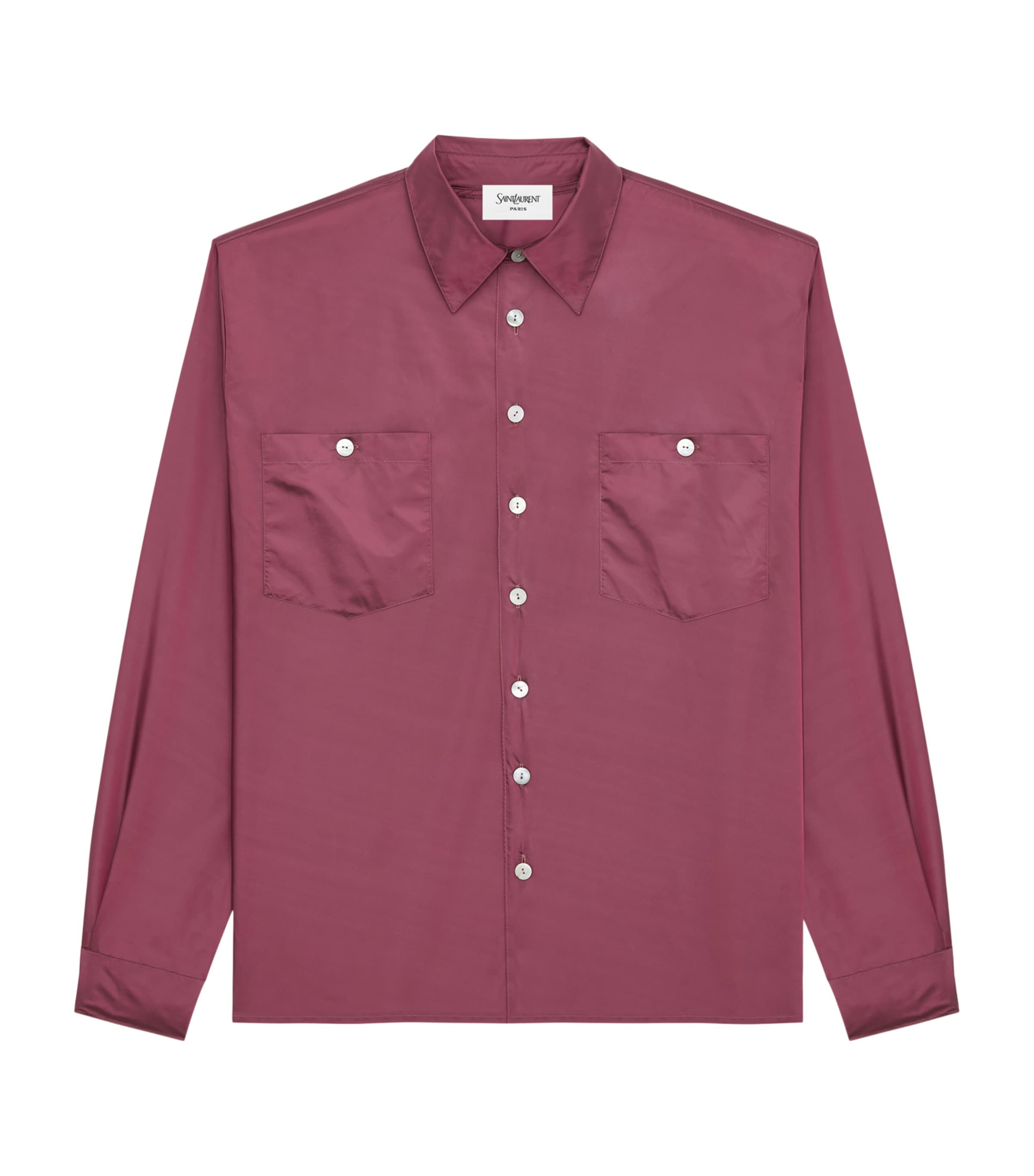 Saint Laurent Mens Taffeta Twin-Pocket Shirt Image 1