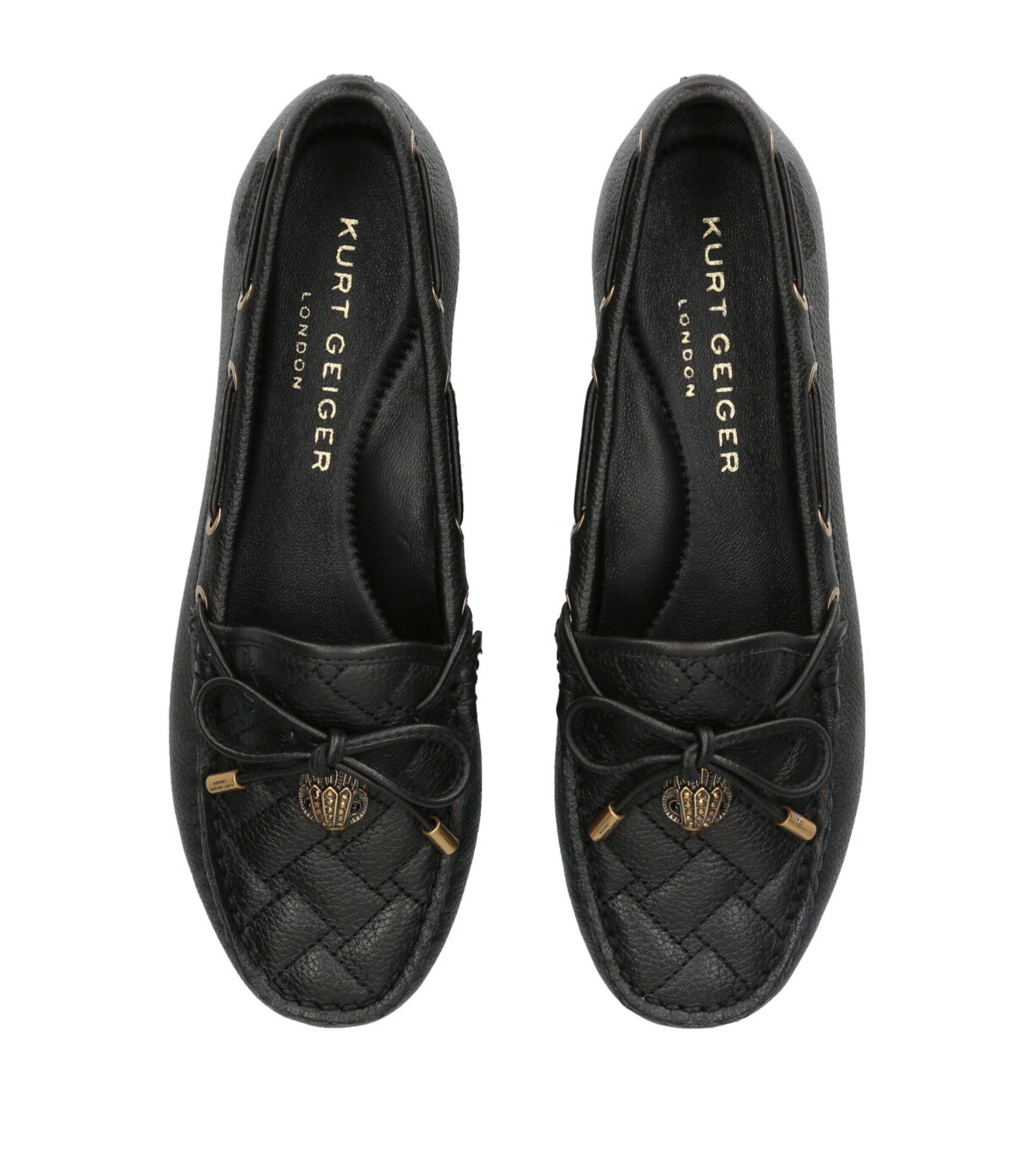Kurt Geiger London Leather Eagle Moccasins Black Image 4