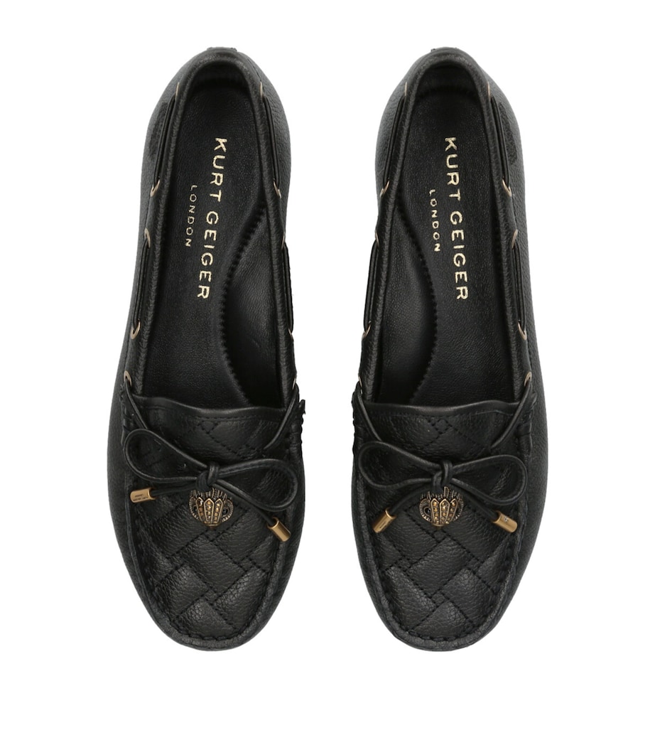 Kurt Geiger London Leather Eagle Moccasins Black Image 4