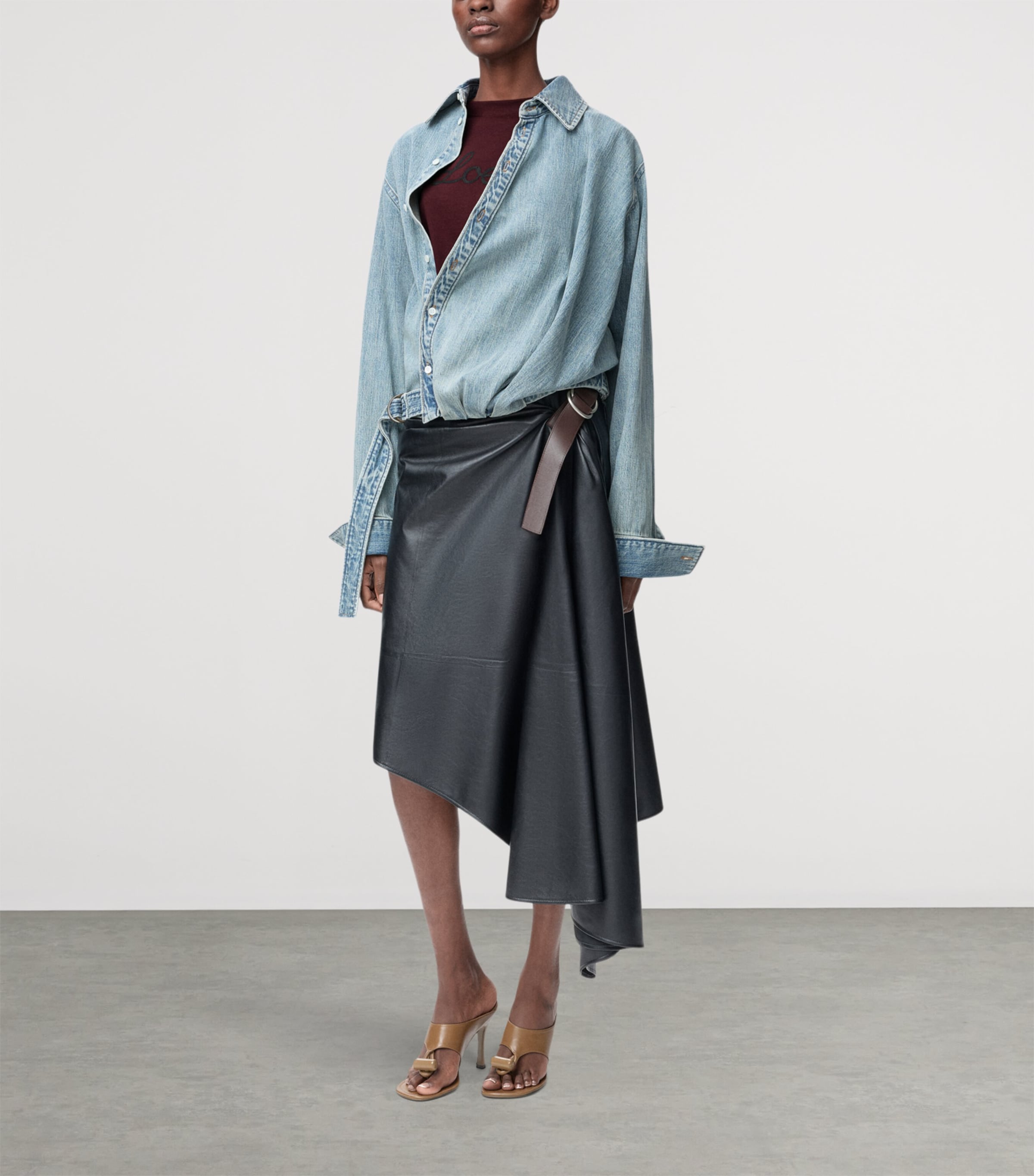 Stretch-Cotton Logo T-Shirt BURGUNDY Image 2