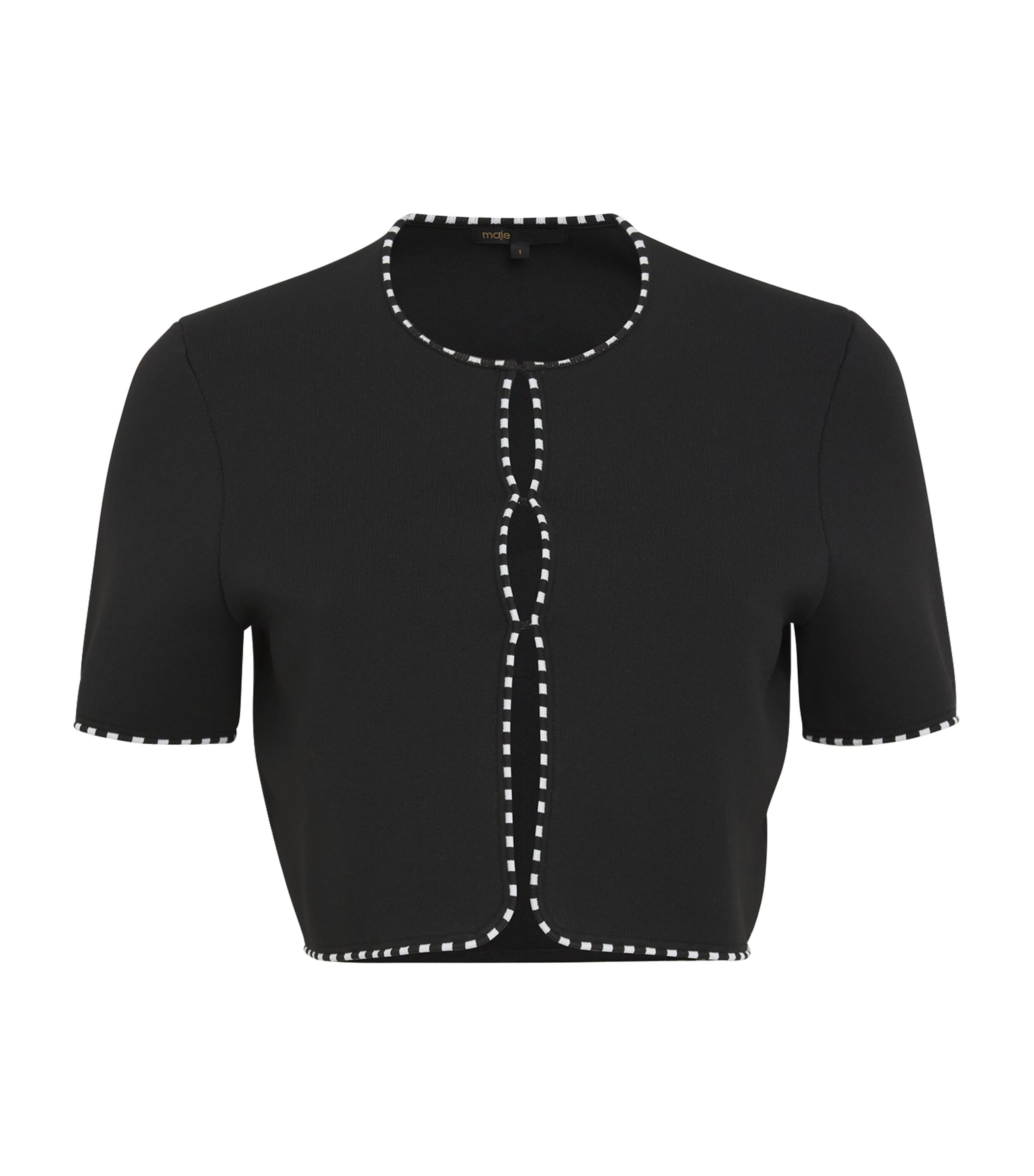 Maje Cropped Cardigan In Black