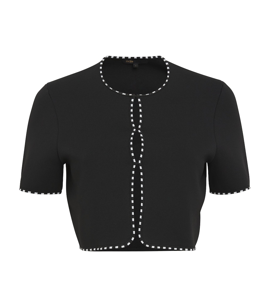 Cropped Cardigan BLACK/ECRU Image 1