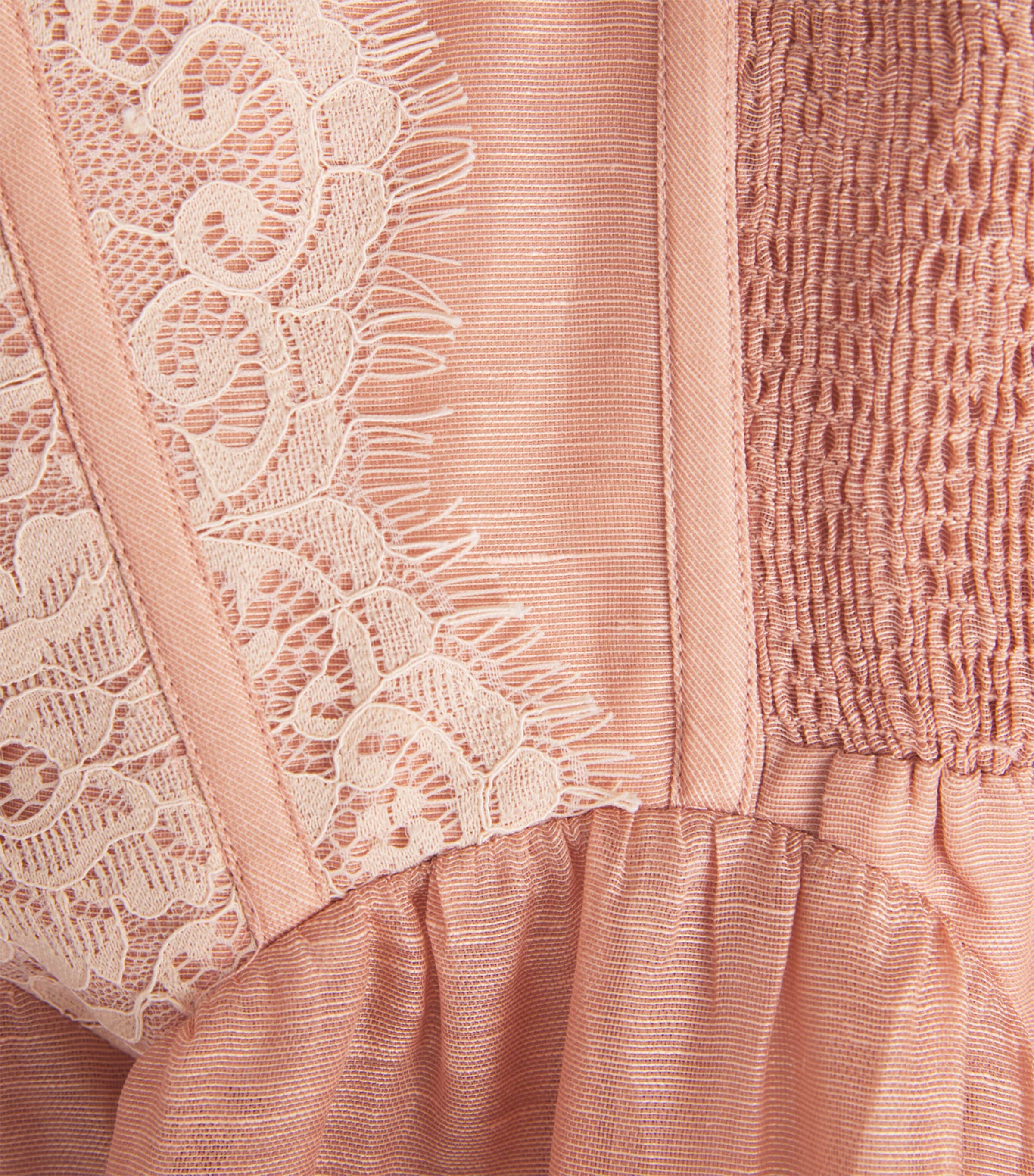 Zimmermann Womens Linen-Silk Valiant Mini Dress Light Pink Image 6