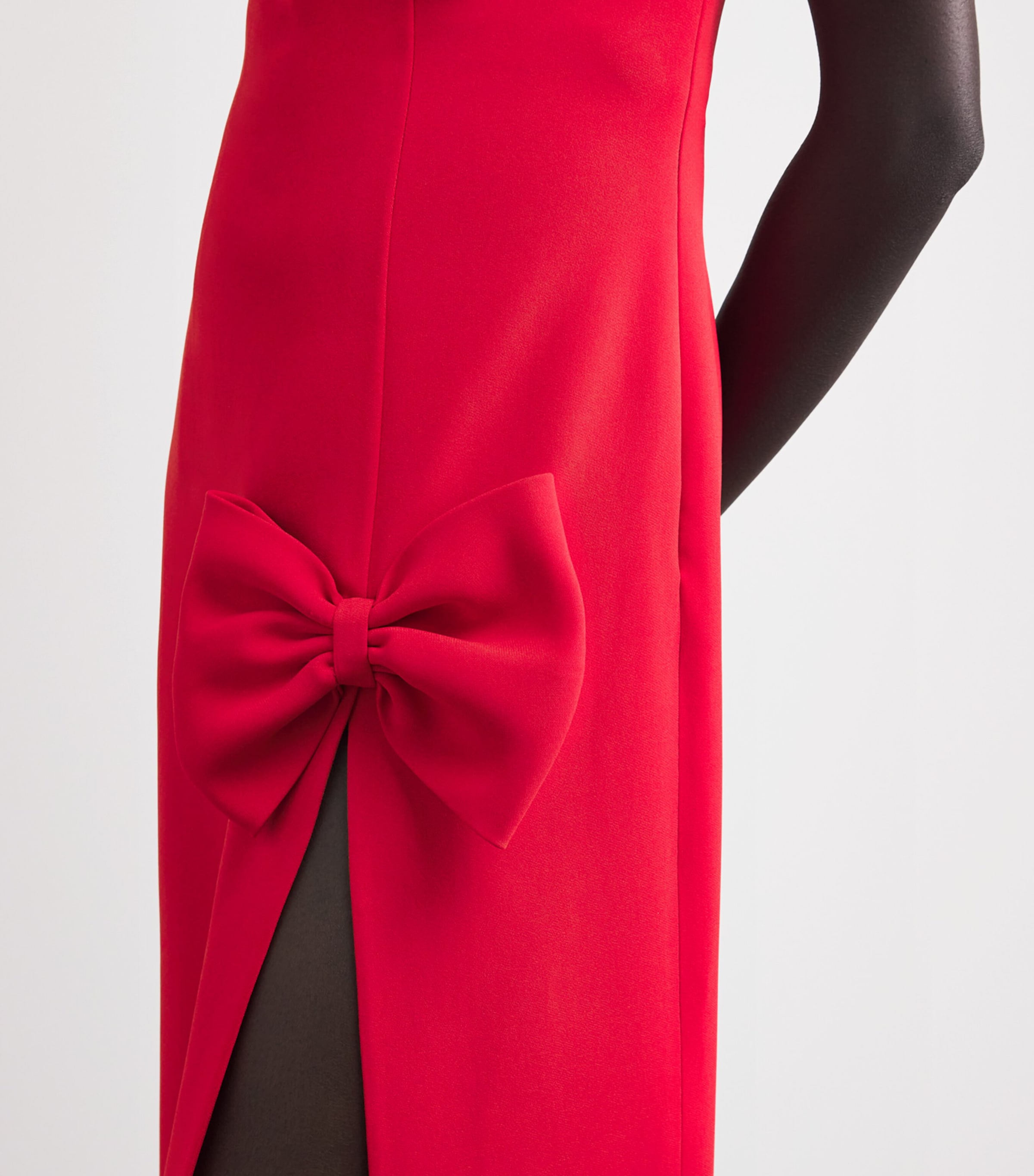 Alessandra Rich Womens Cady Strapless Bow Maxi Dress Red Image 5