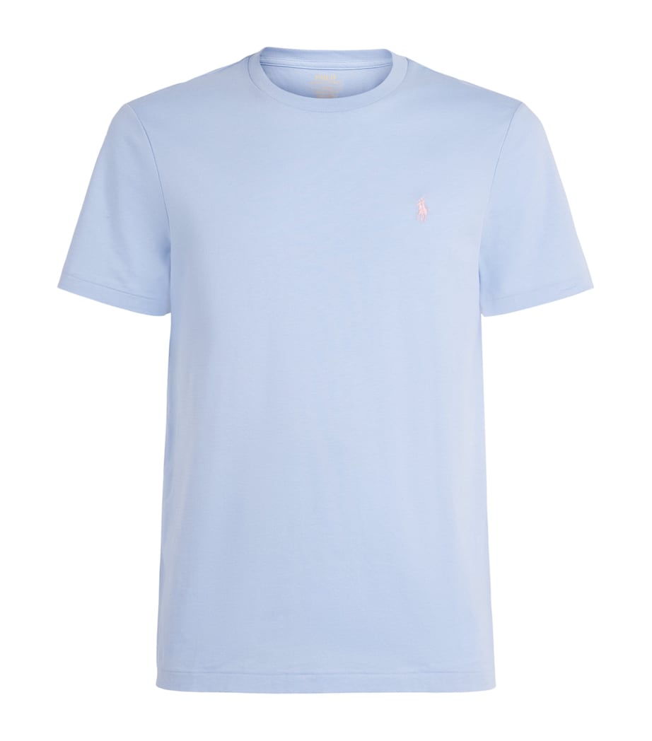 Polo Ralph Lauren Mens Cotton Custom-Fit Polo Pony T-Shirt Pebble Image 1
