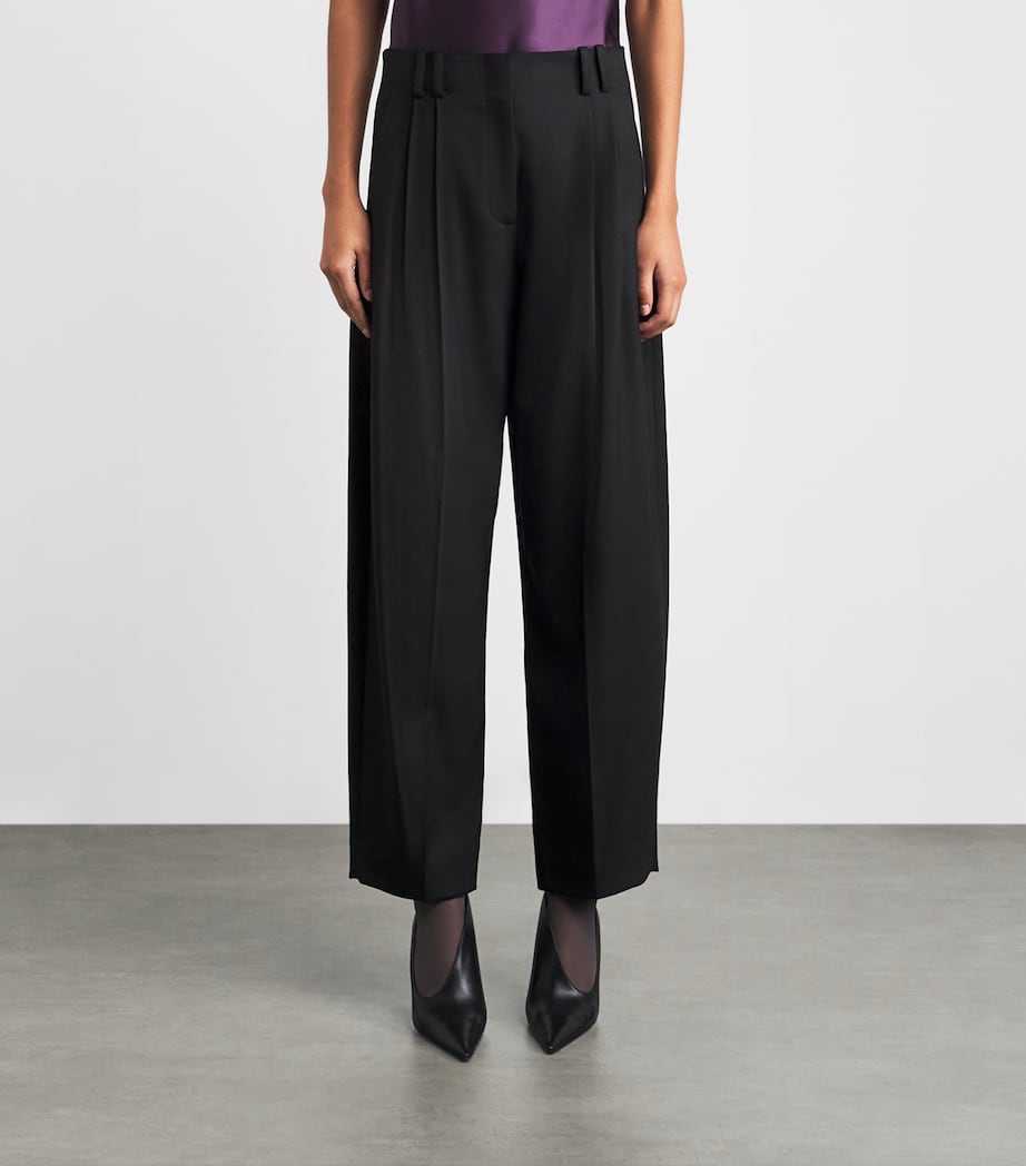 Veronica Beard Womens Whitlock Barrel Trousers Black Image 4