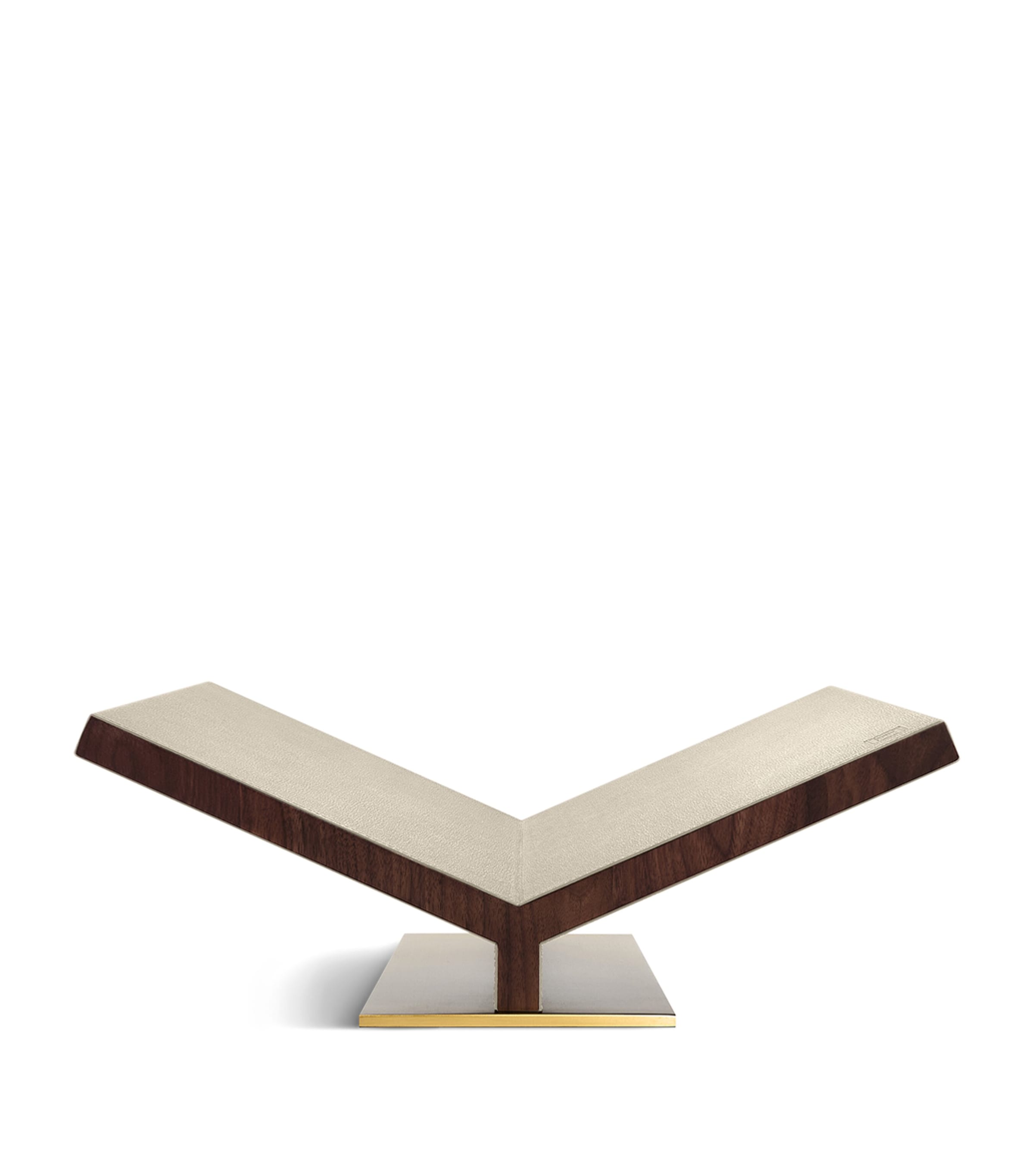 Walnut-Leather Classic Collector Bookstand STONE Image 5
