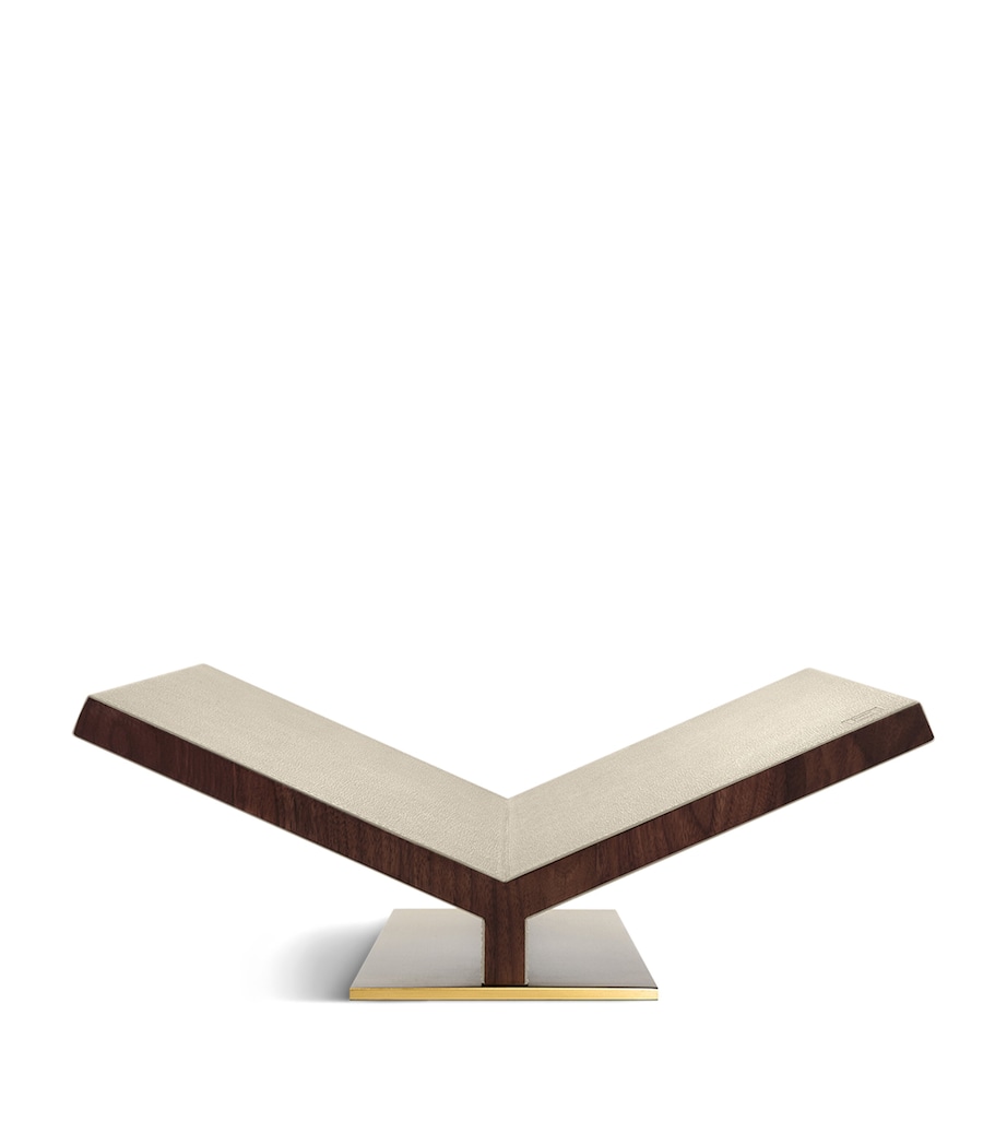 Walnut-Leather Classic Collector Bookstand STONE Image 5