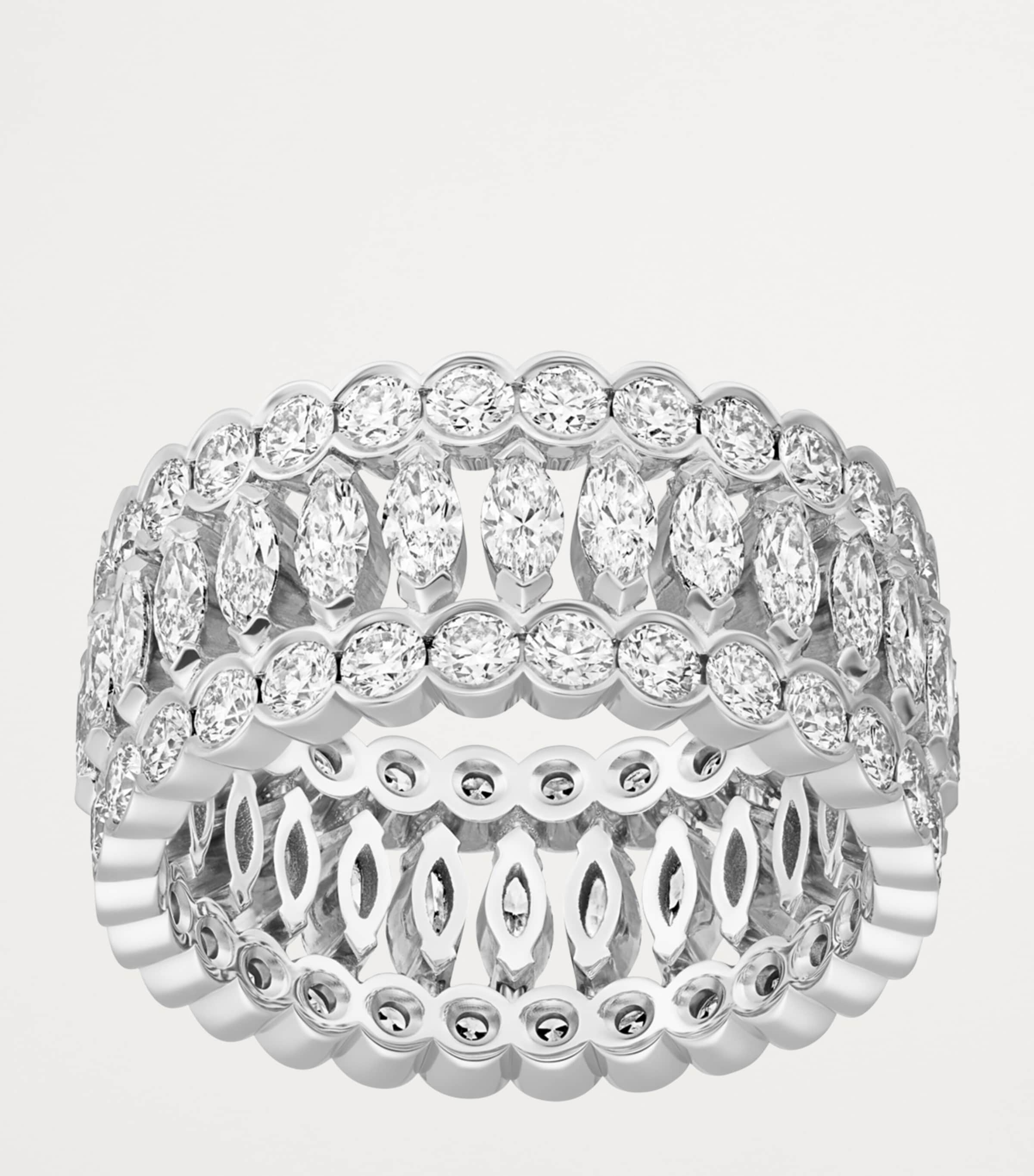 White Gold and Diamond Broderie de Cartier Ring WHITE GOLD Image 4