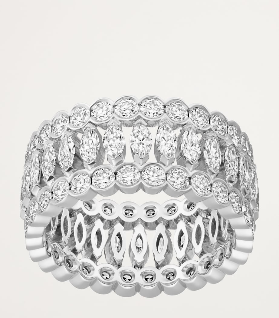 White Gold and Diamond Broderie de Cartier Ring WHITE GOLD Image 4