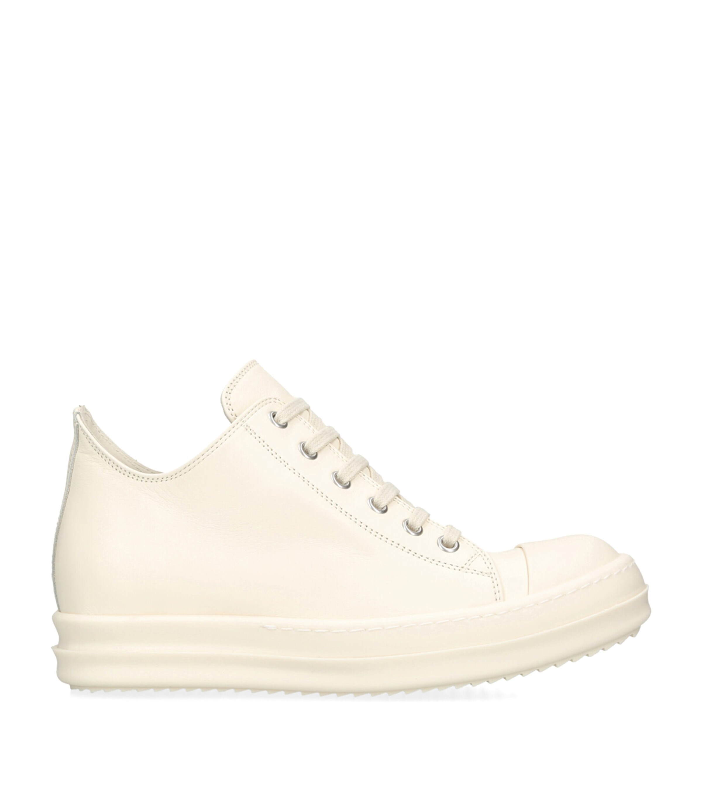 Rick Owens Leather Low-Top Sneakers White Image 1
