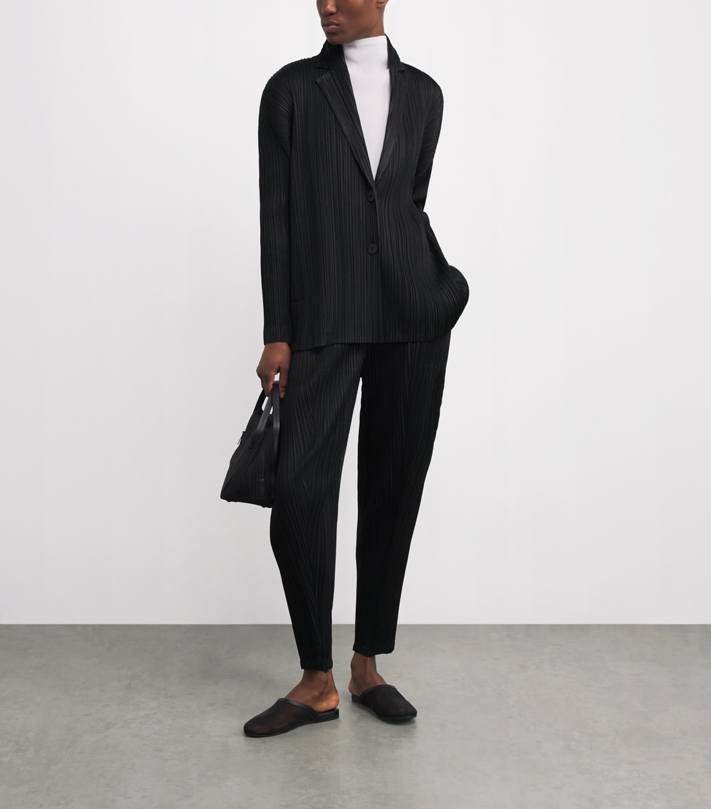 Pleats Please Issey Miyake Black Thicker Bottoms 2 Trousers