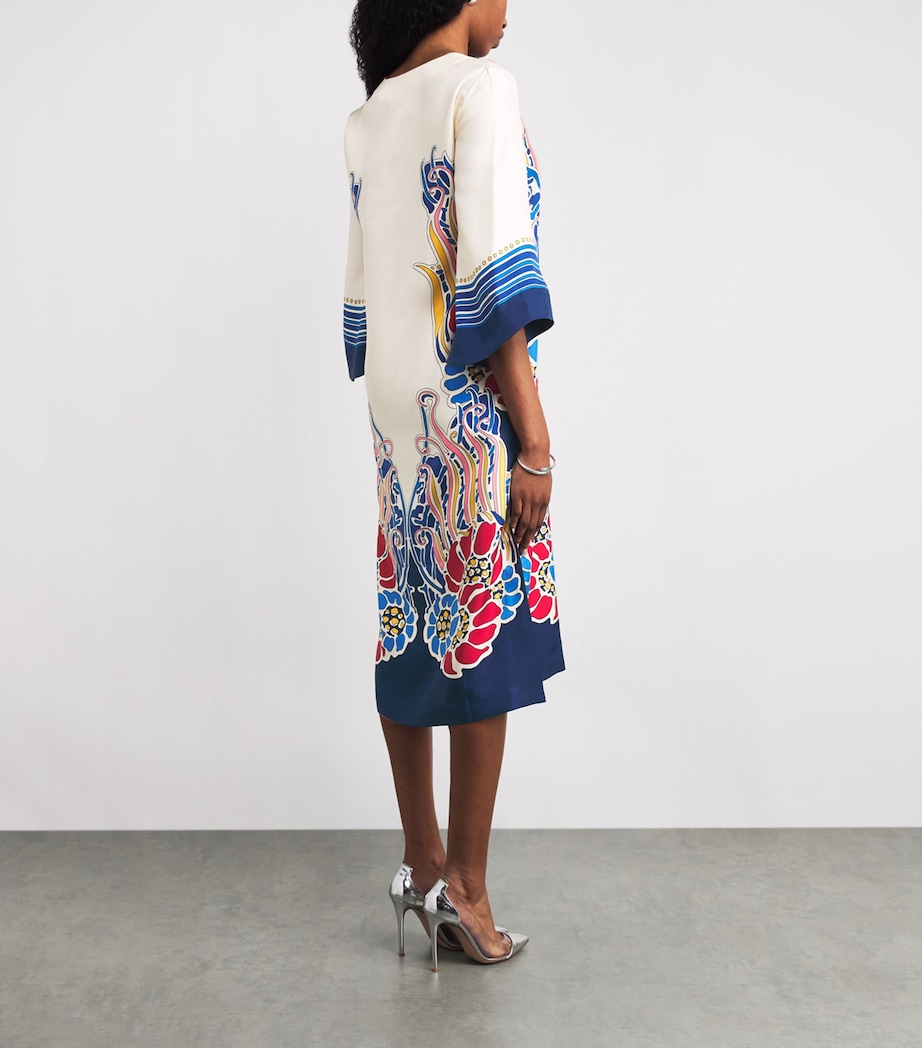 Silk Lemuria Print Kaftan BU03LEMURIA PLACEE Image 3