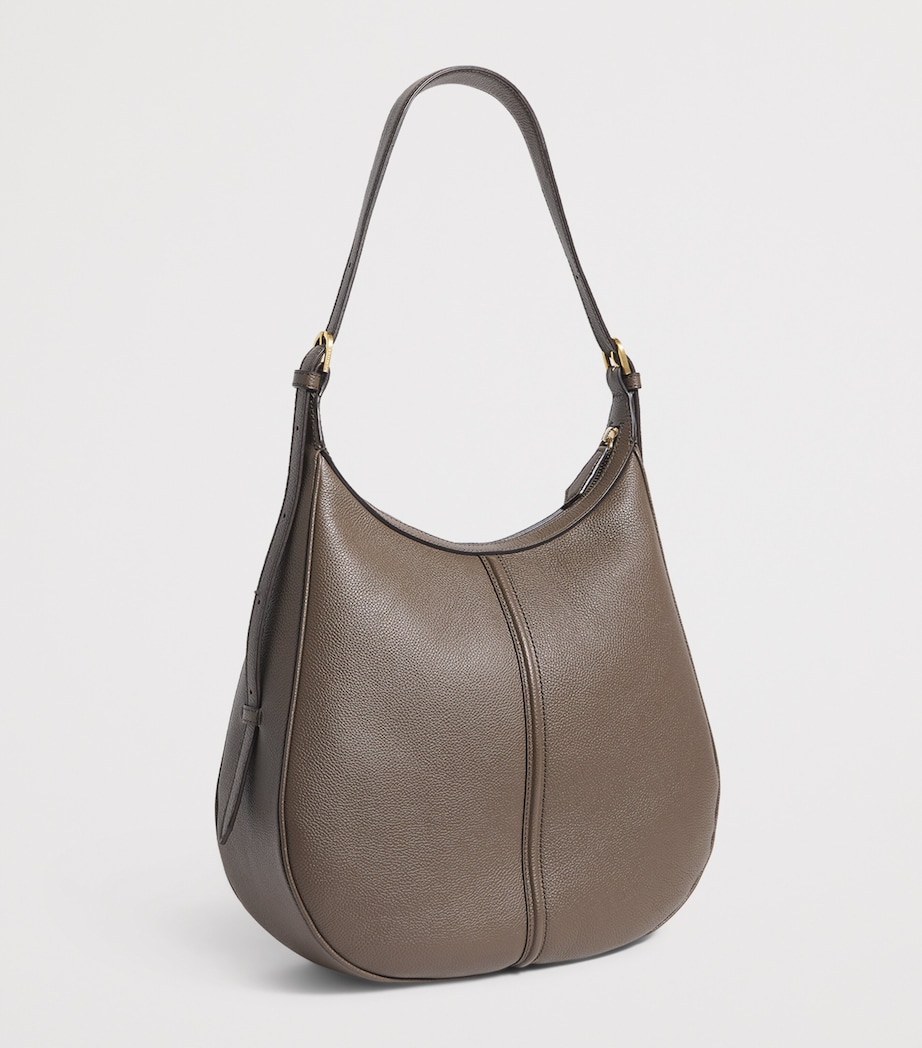 Small Leather Siena Shoulder Bag DEEP OLIVE Image 3