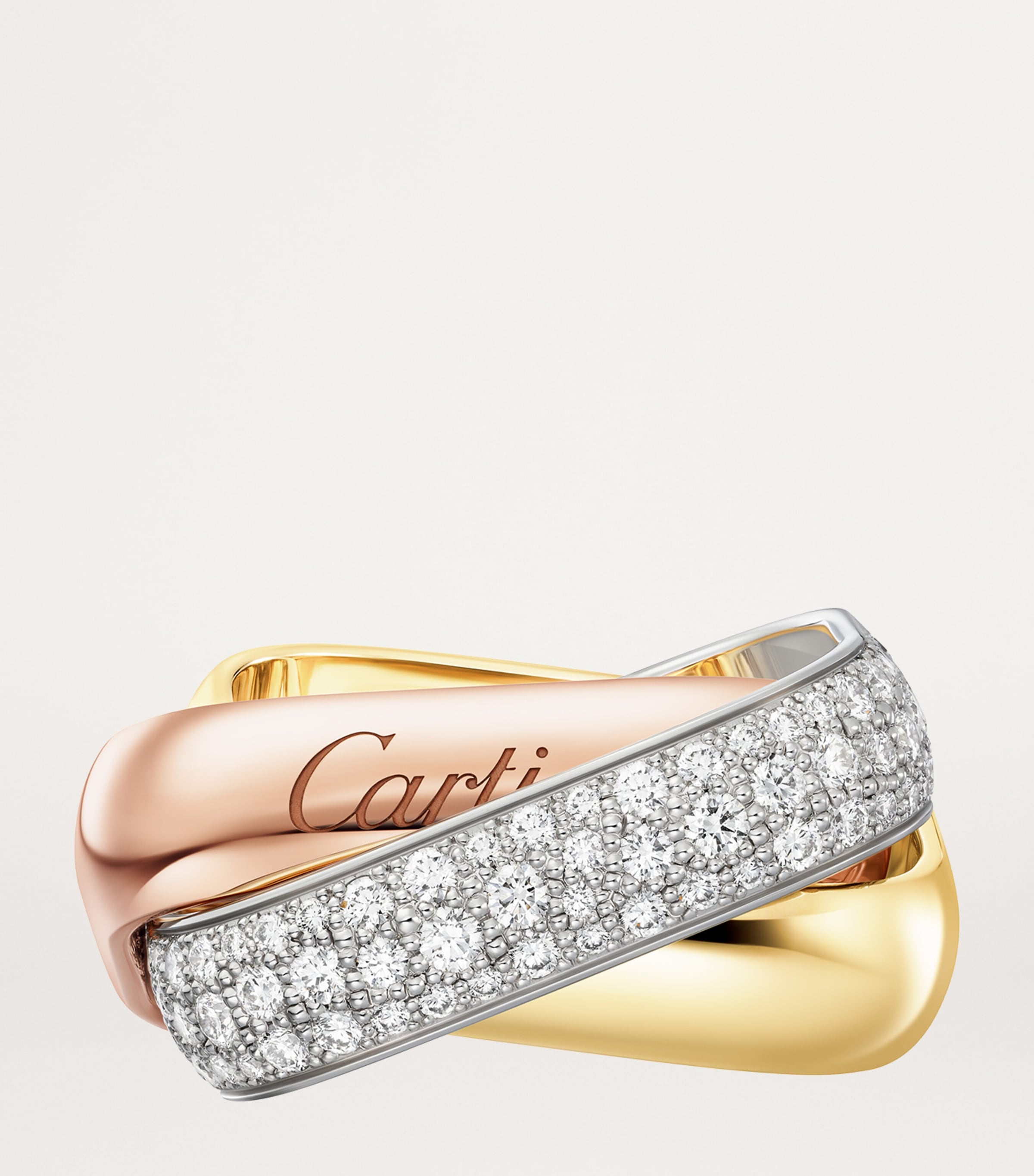 Gold and Diamond Trinity Ring MULTI Image 2