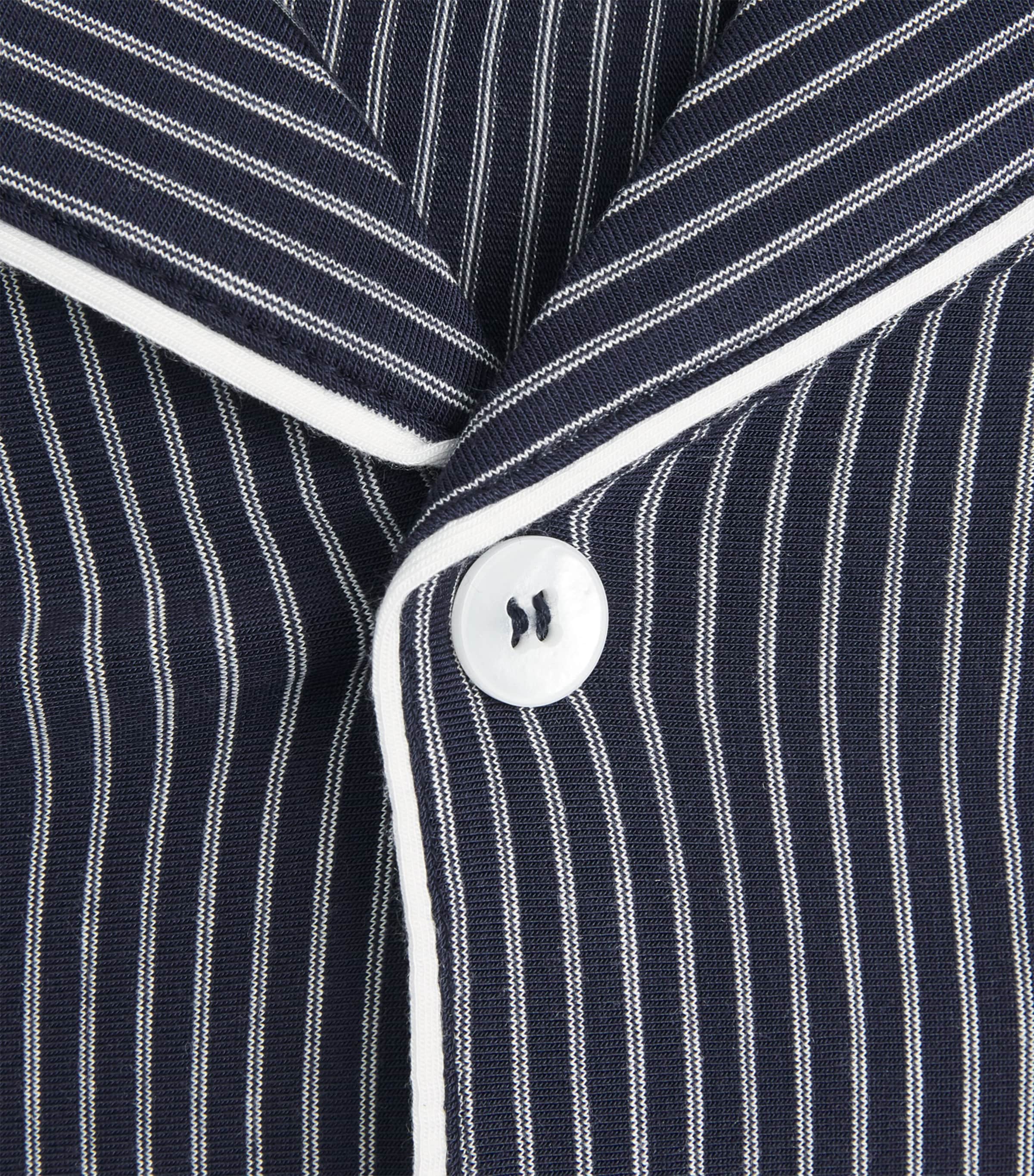 Eberjey Mens Modal Stripe William Long Pyjama Set True Navy White Image 5