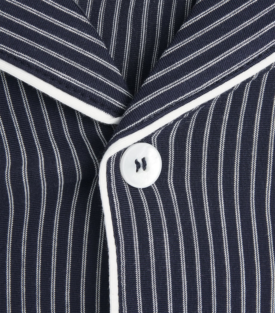 Eberjey Mens Modal Stripe William Long Pyjama Set True Navy White Image 5